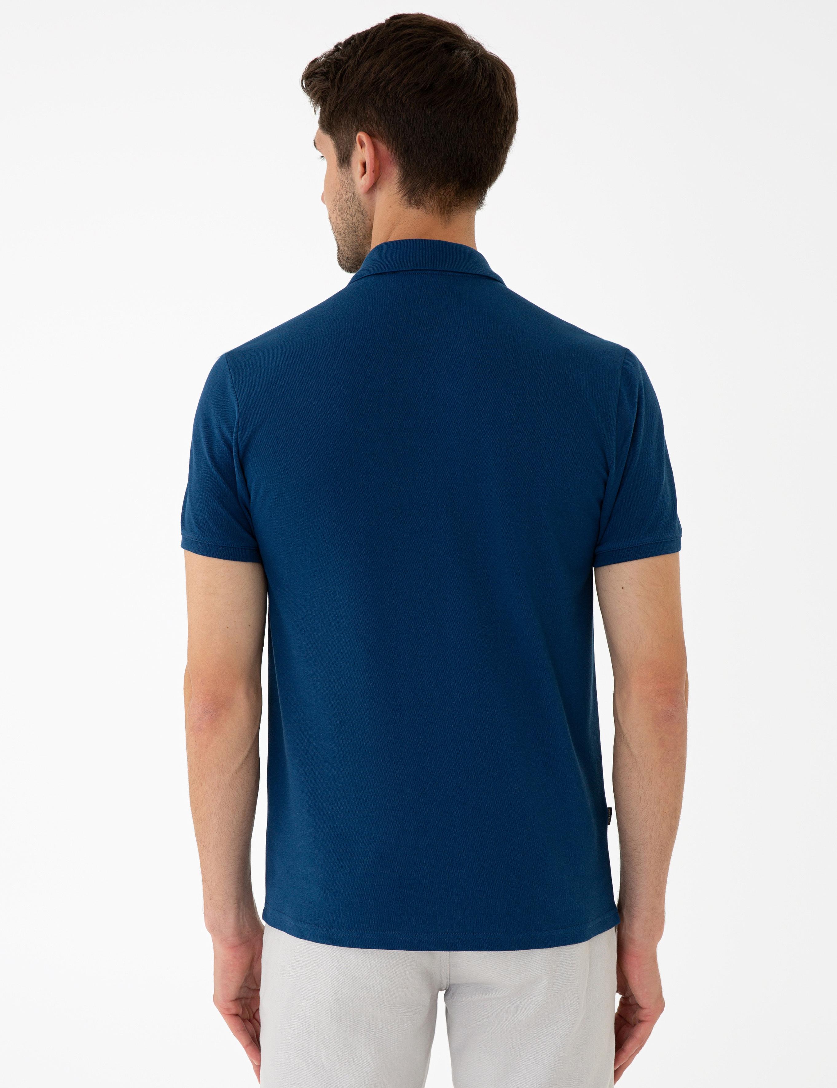 Lacivert Slim Fit Polo Yaka T-Shirt