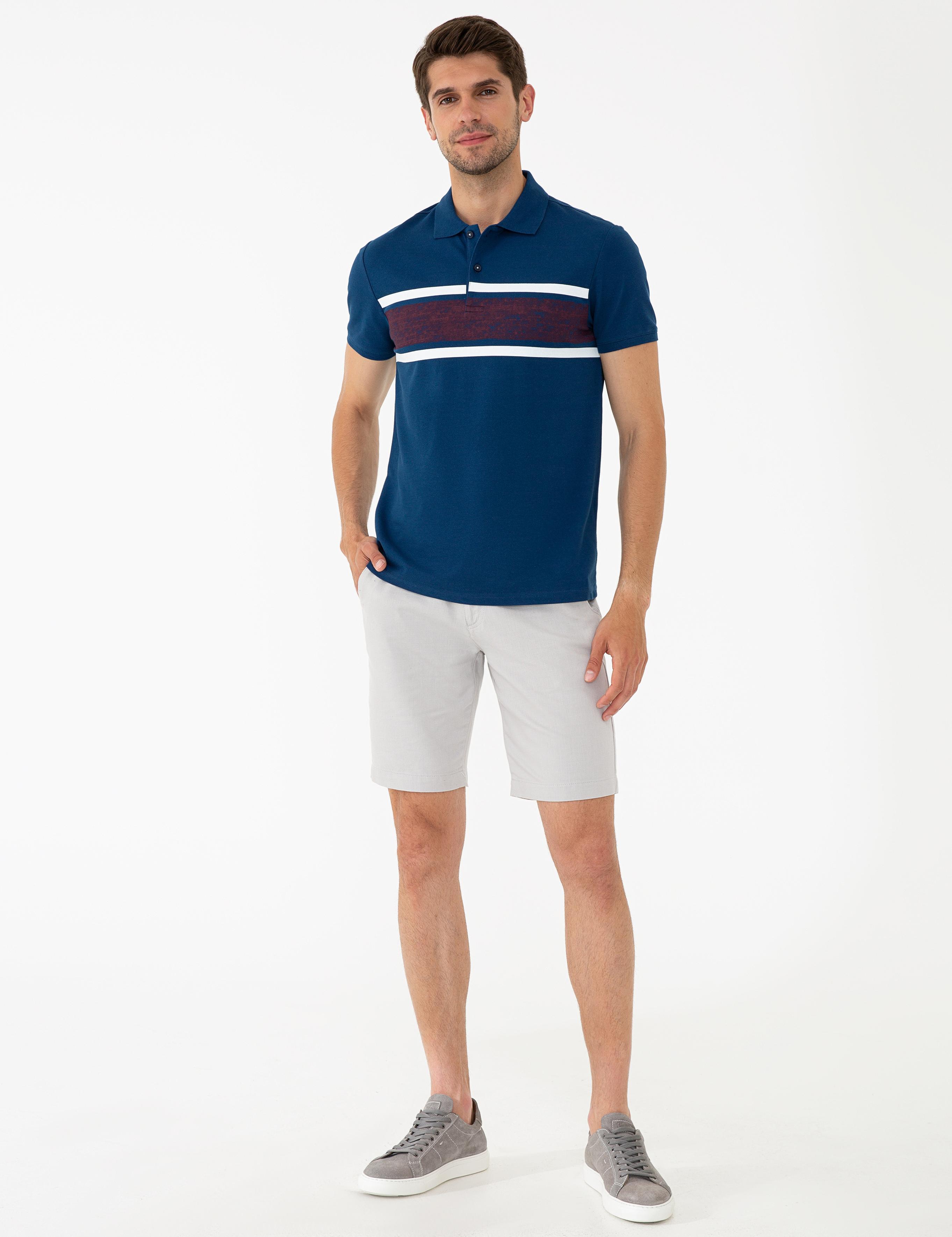 Lacivert Slim Fit Polo Yaka T-Shirt