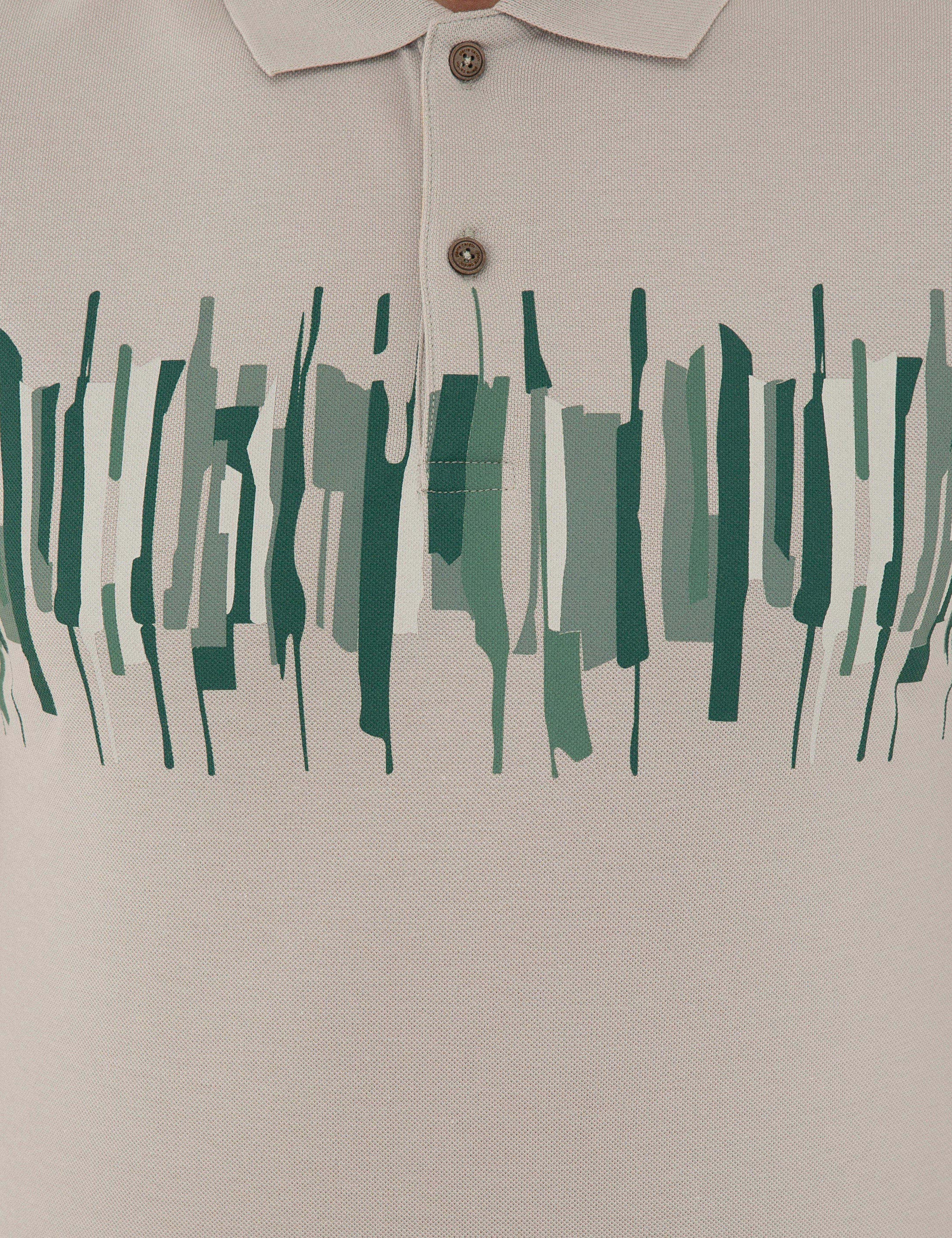 Açık Gri Slim Fit Polo Yaka T-Shirt - Image 5