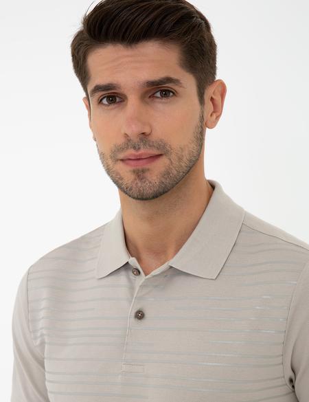 Açık Gri Slim Fit Polo Yaka Tişört - 50242148005
