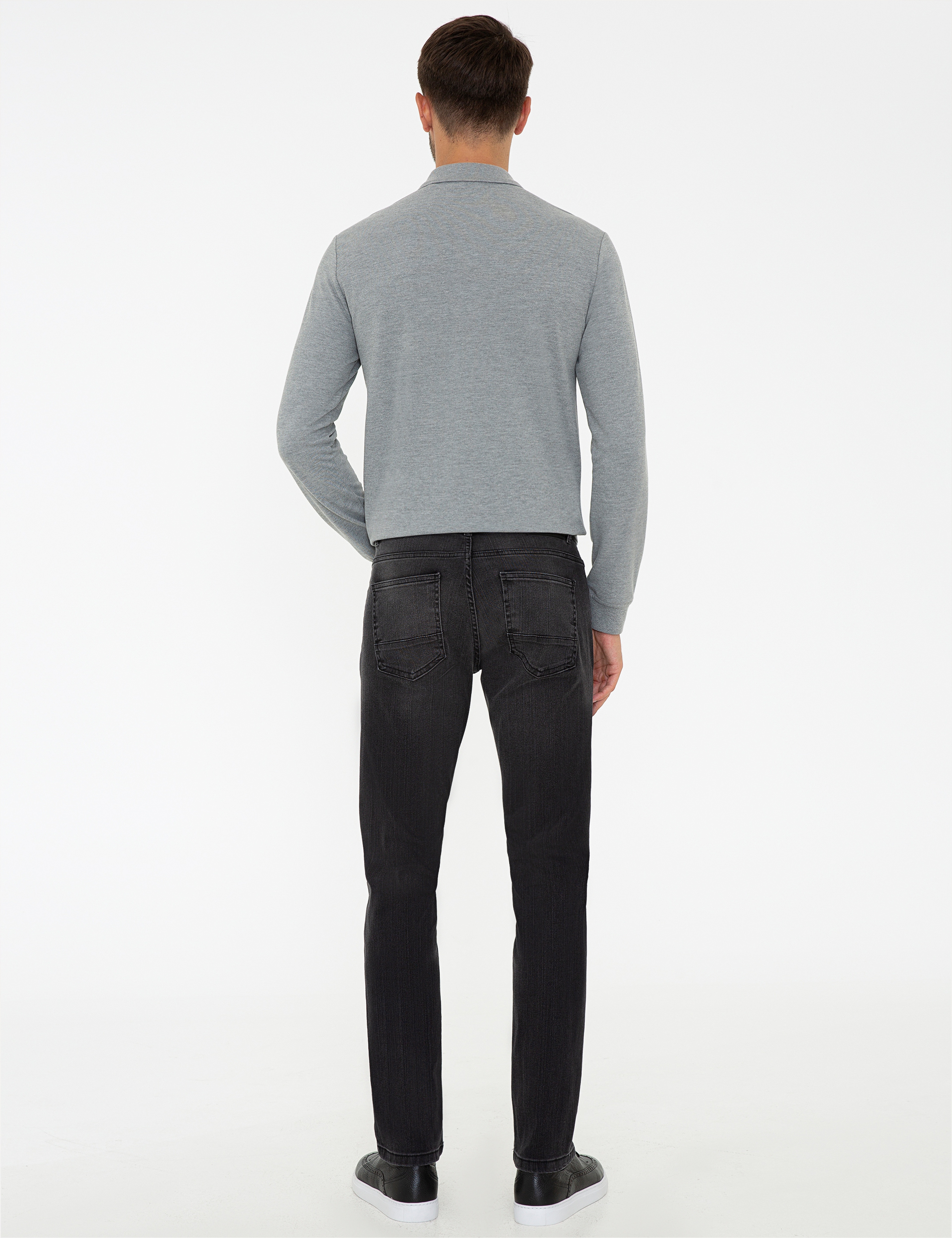 Siyah Slim Fit Jean Pantolon - Image 4