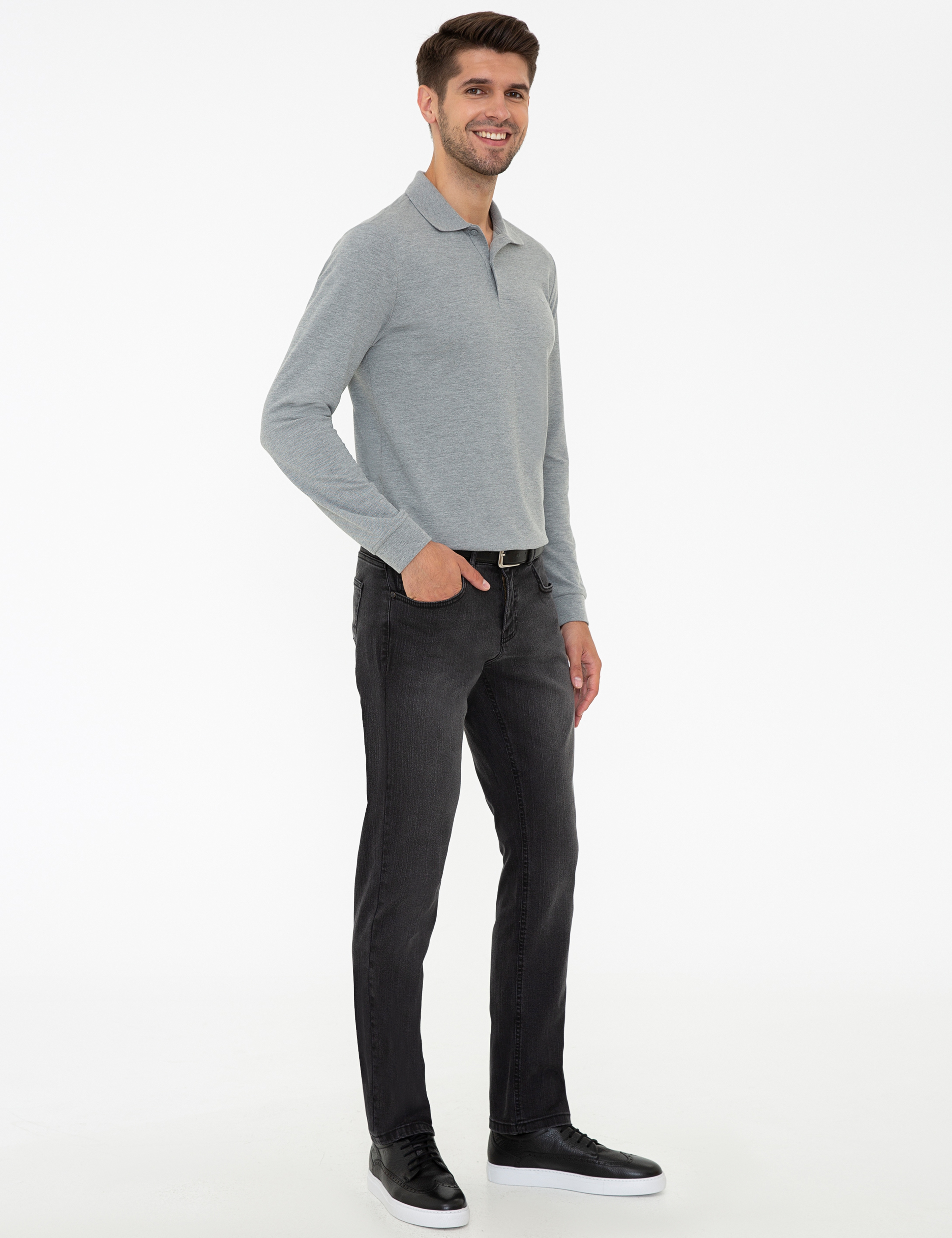 Siyah Slim Fit Jean Pantolon - Image 3