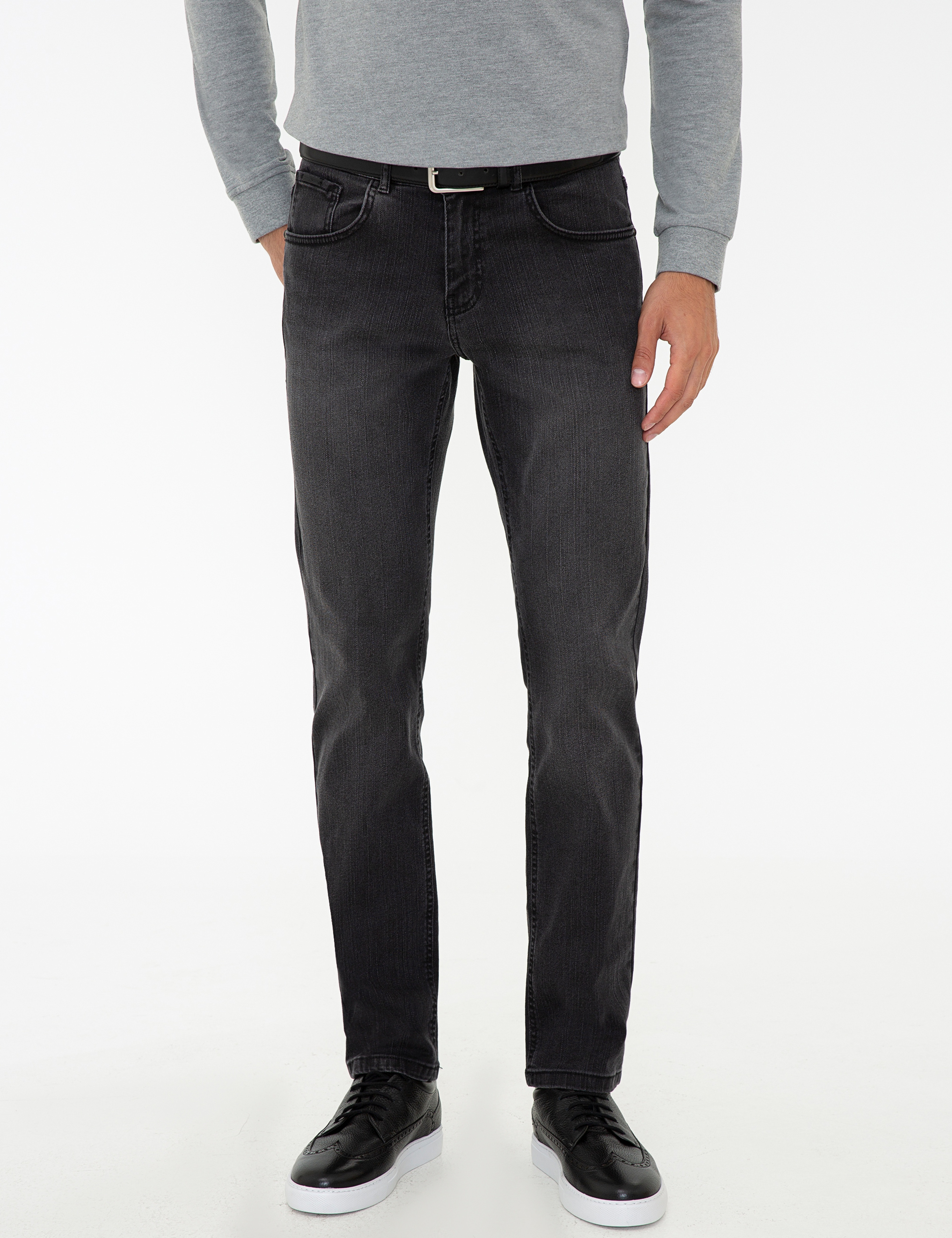 Siyah Slim Fit Jean Pantolon - Image 2