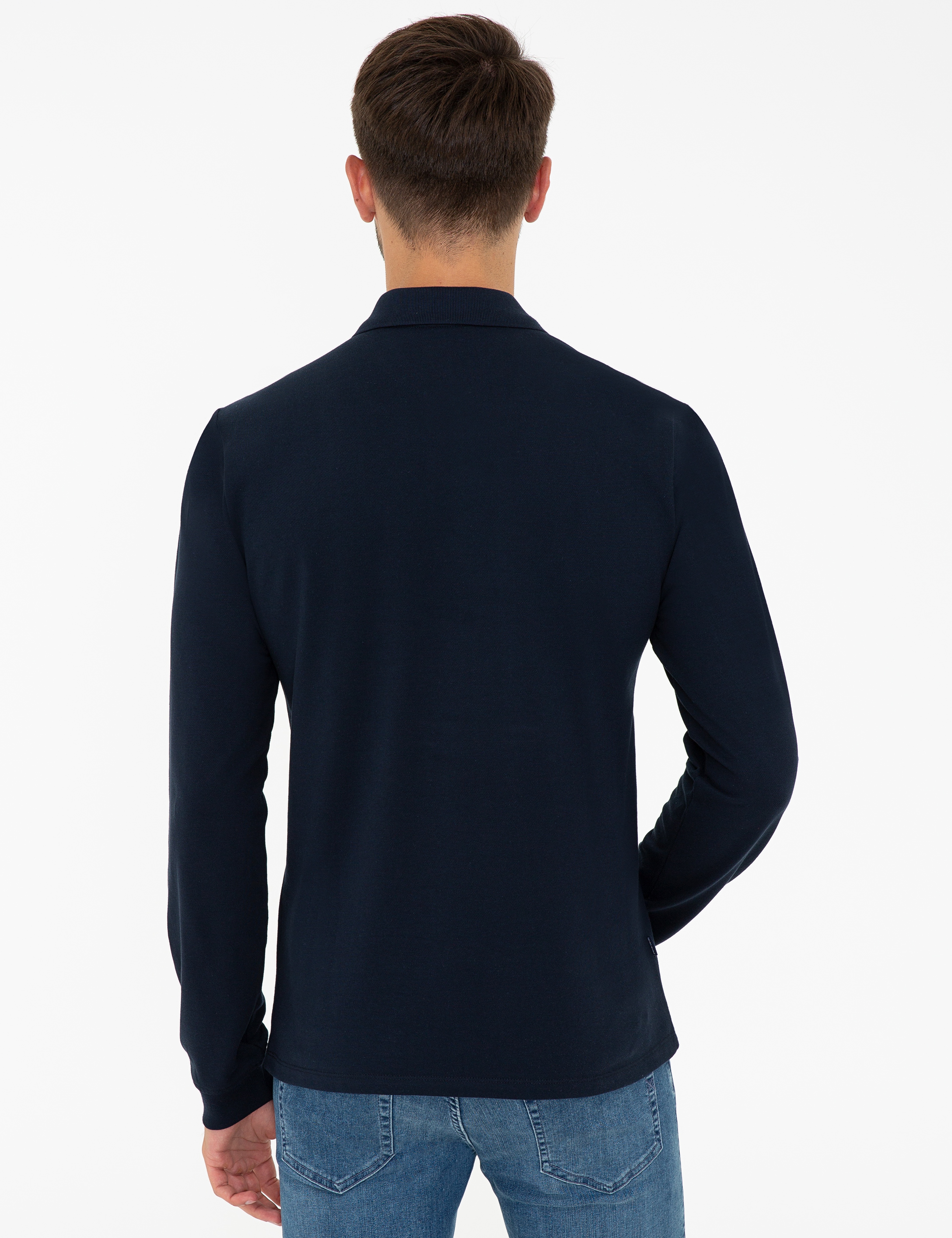 Lacivert Slim Fit Basic Sweatshirt - Image 3