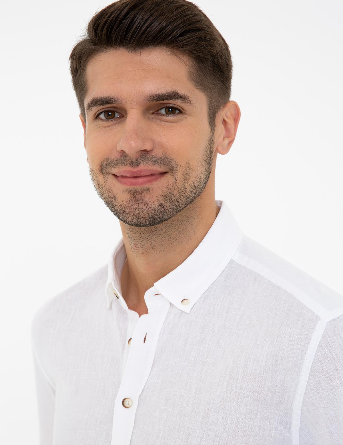 Beyaz Regular Fit Uzun Kollu Gömlek - 50235132012