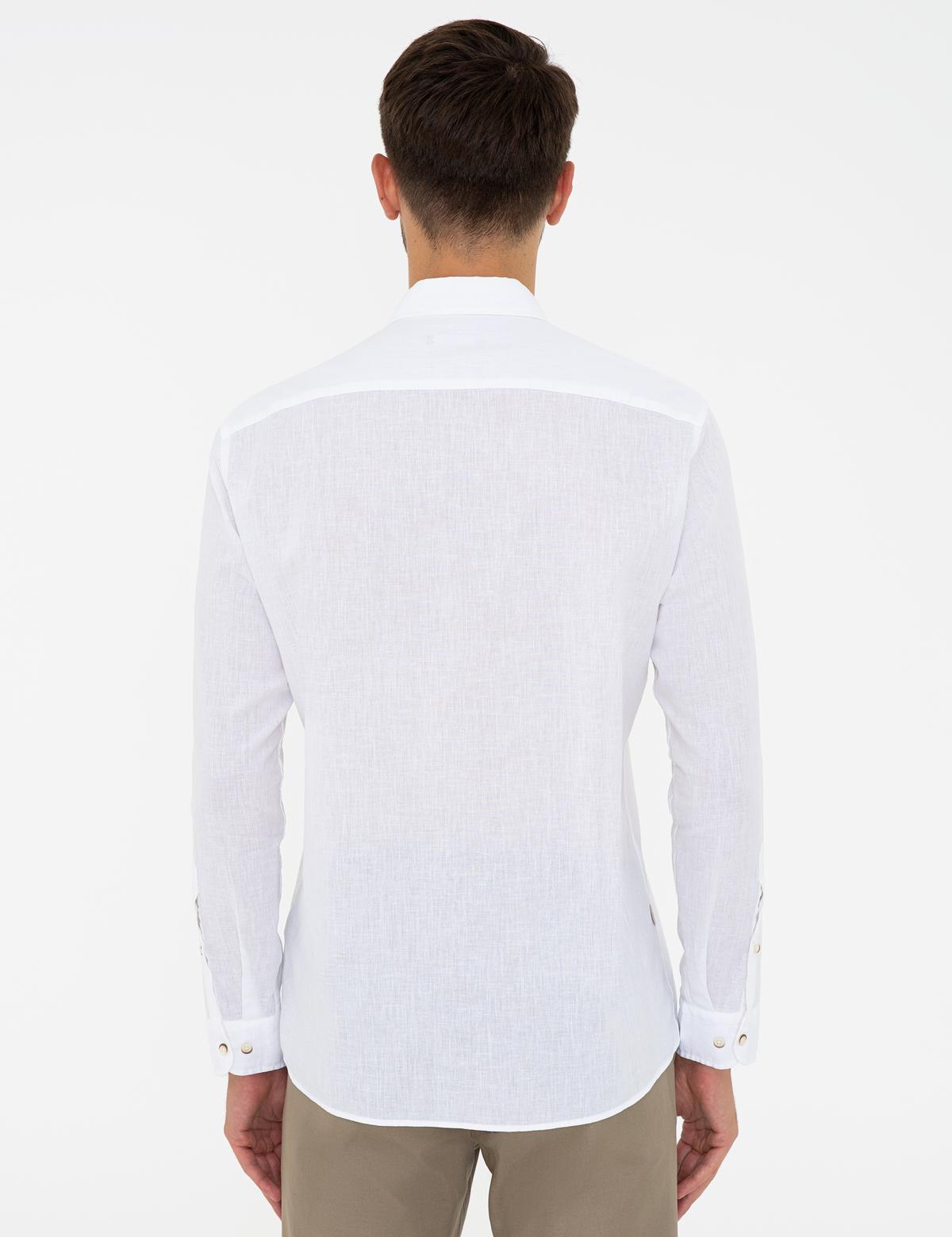 Beyaz Regular Fit Uzun Kollu Gömlek - 50235132012