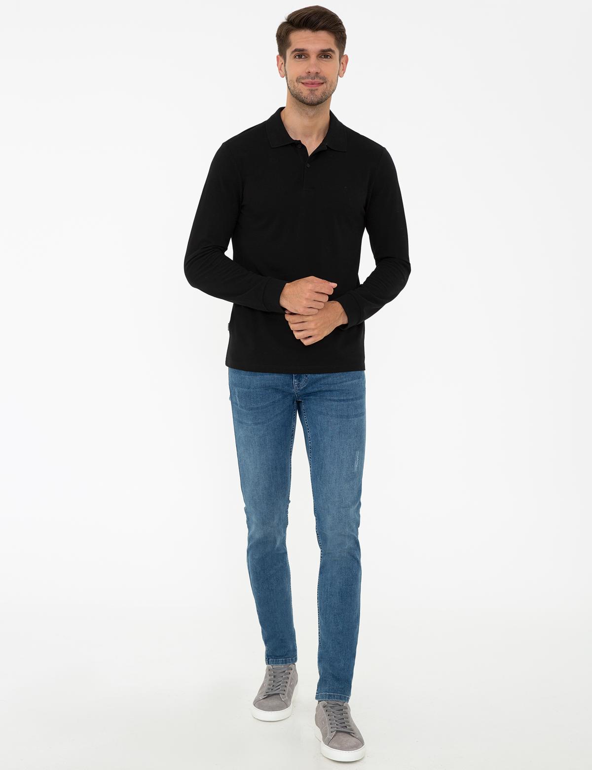 Siyah Slim Fit Basic Sweatshirt - 50241551003