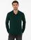 Koyu Yeşil Slim Fit Polo Yaka Sweatshirt