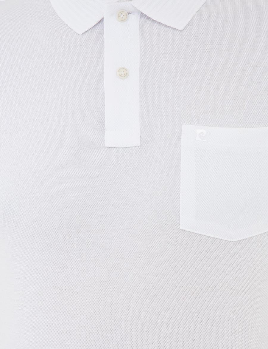 Beyaz Regular Fit Polo Yaka Basic Tişört