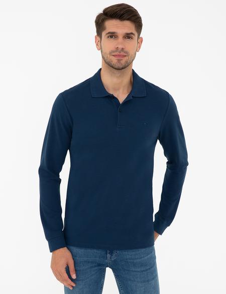 Açık Lacivert Slim Fit Basic Sweatshirt - 50241551077
