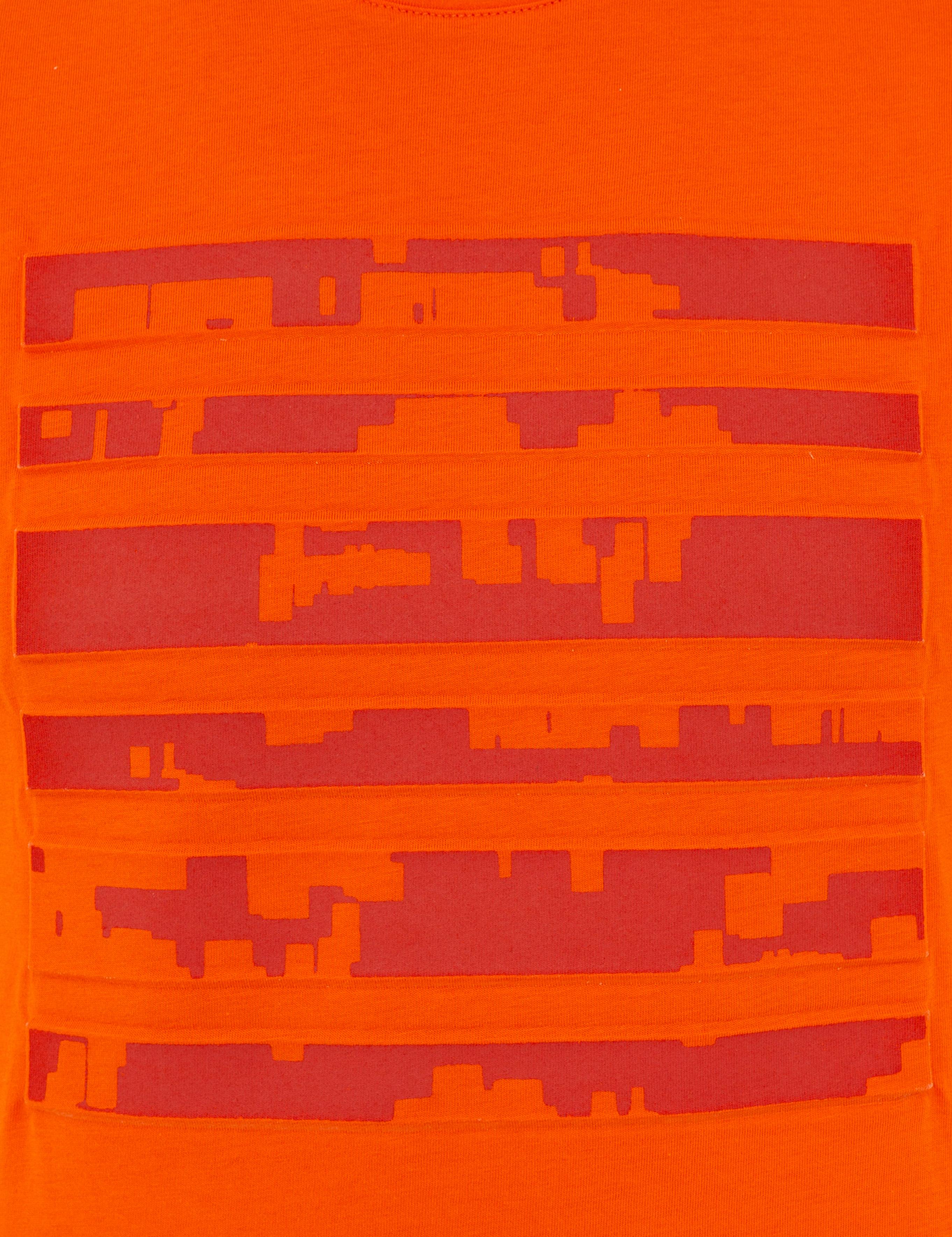 Turuncu Slim Fit Bisiklet Yaka Tişört