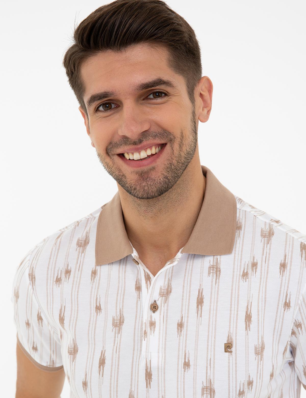 Açık Kahverengi Slim Fit Polo Yaka Tişört - 50232389151