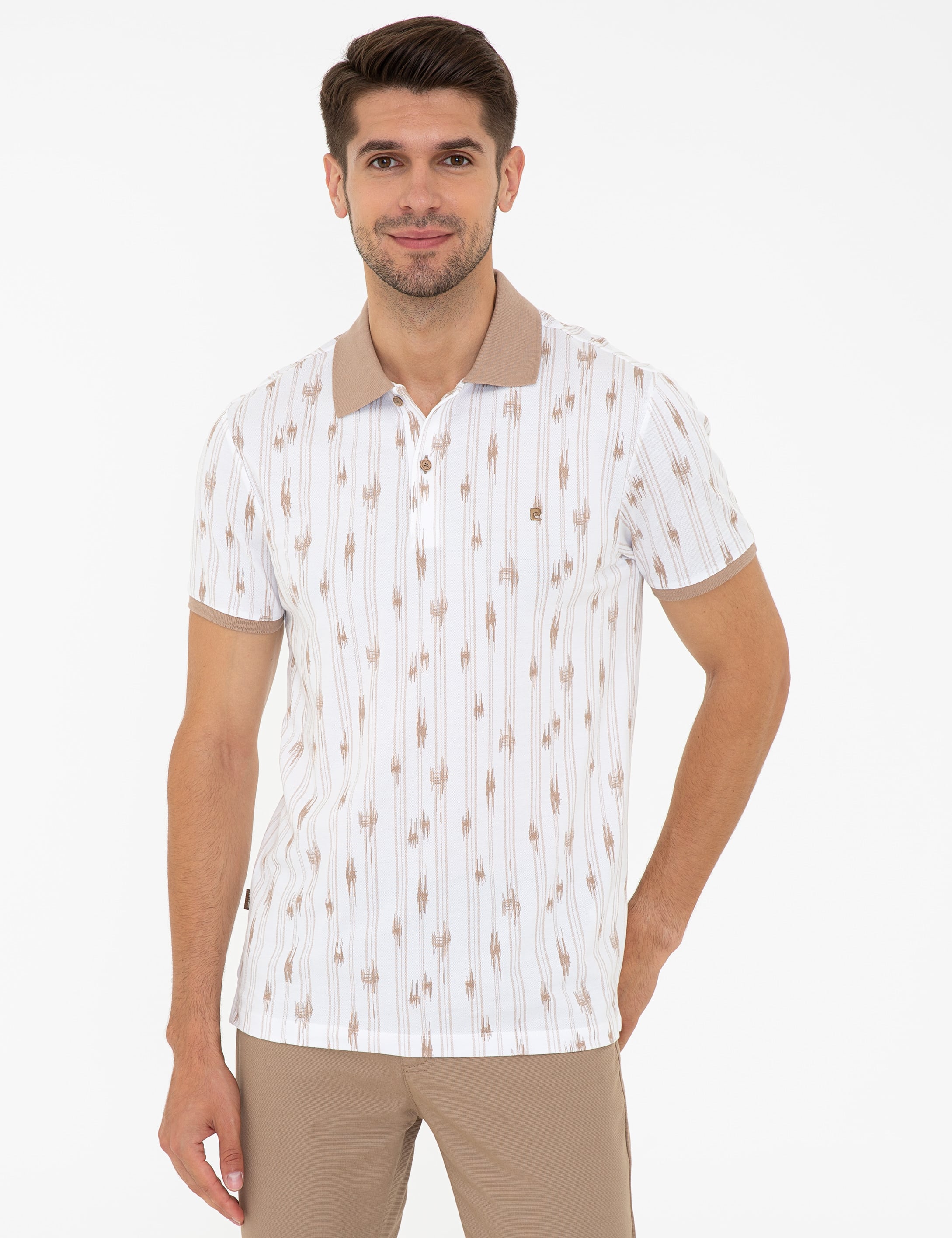 Açık Kahverengi Slim Fit Polo Yaka Tişört