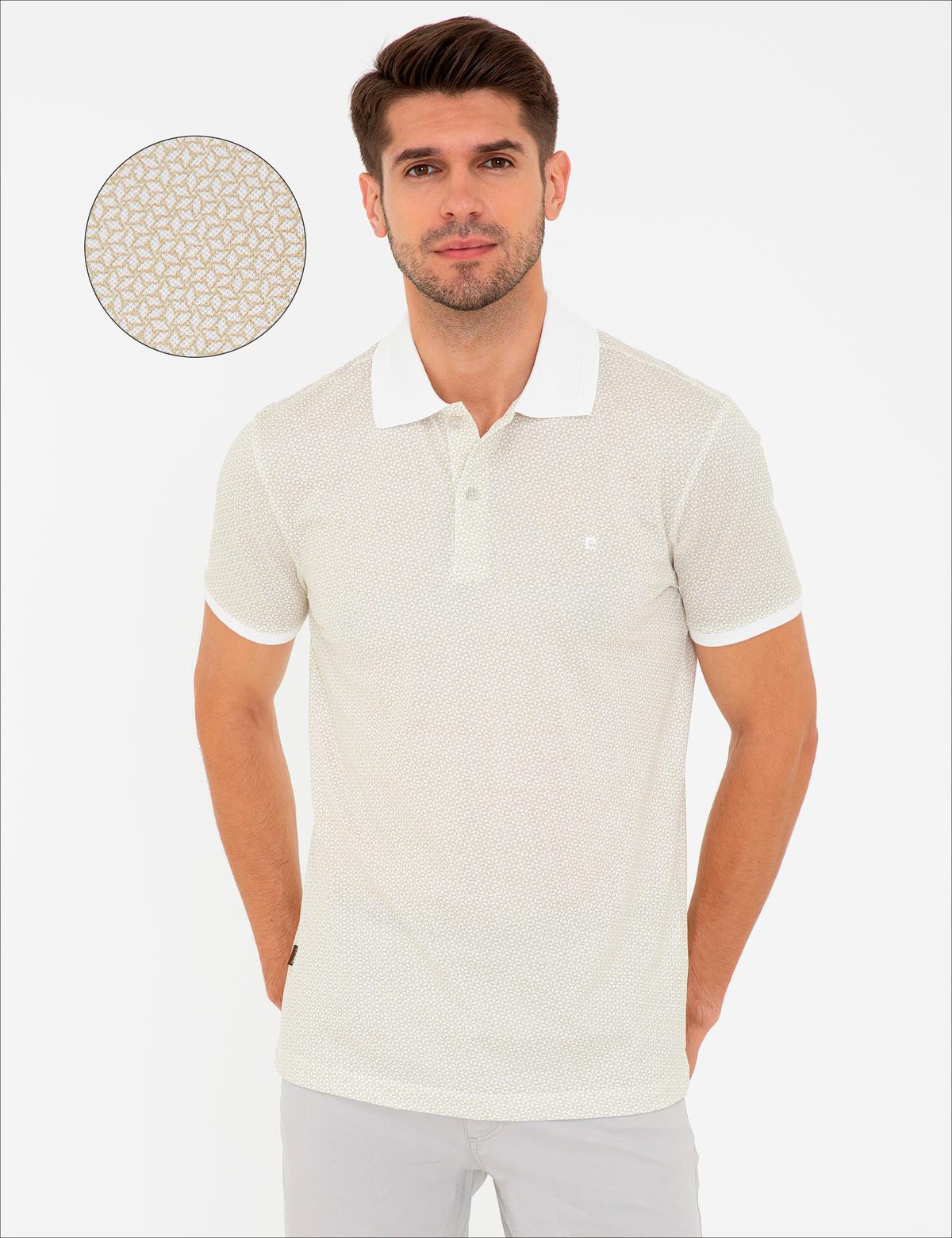 Bej Slim Fit Polo Yaka Tişört