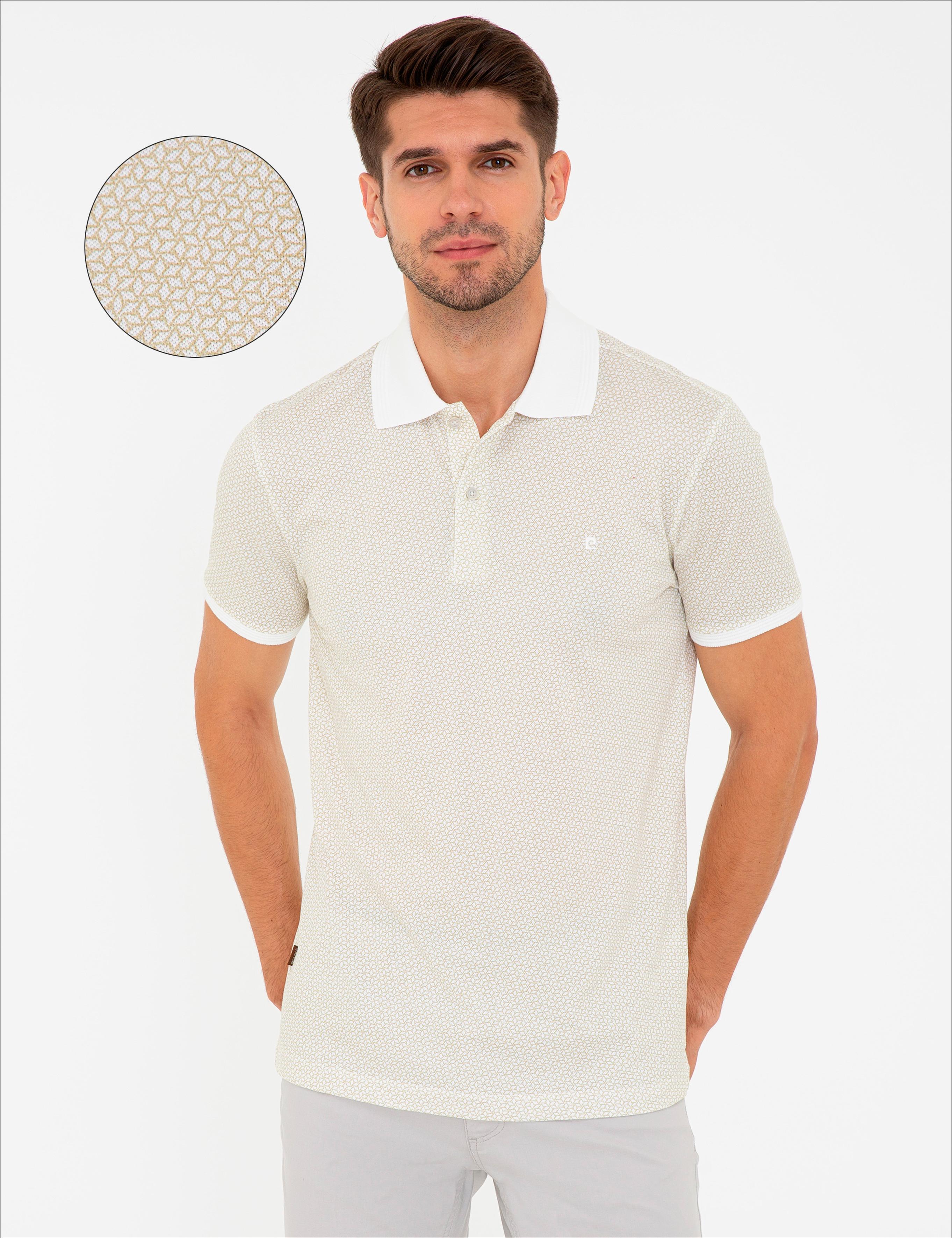 Bej Slim Fit Polo Yaka Tişört