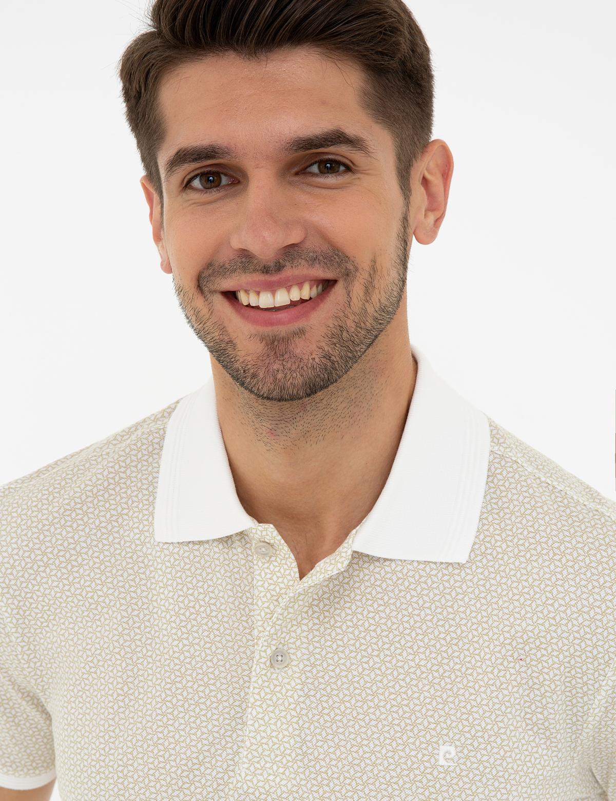 Bej Slim Fit Polo Yaka Tişört - 50232402161