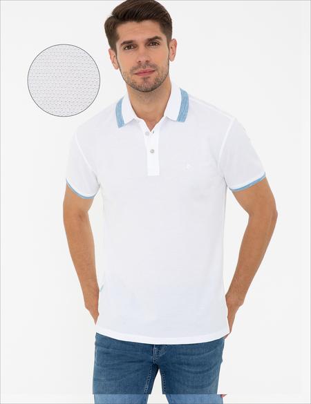 Beyaz Slim Fit Polo Yaka Tişört - 50232444005
