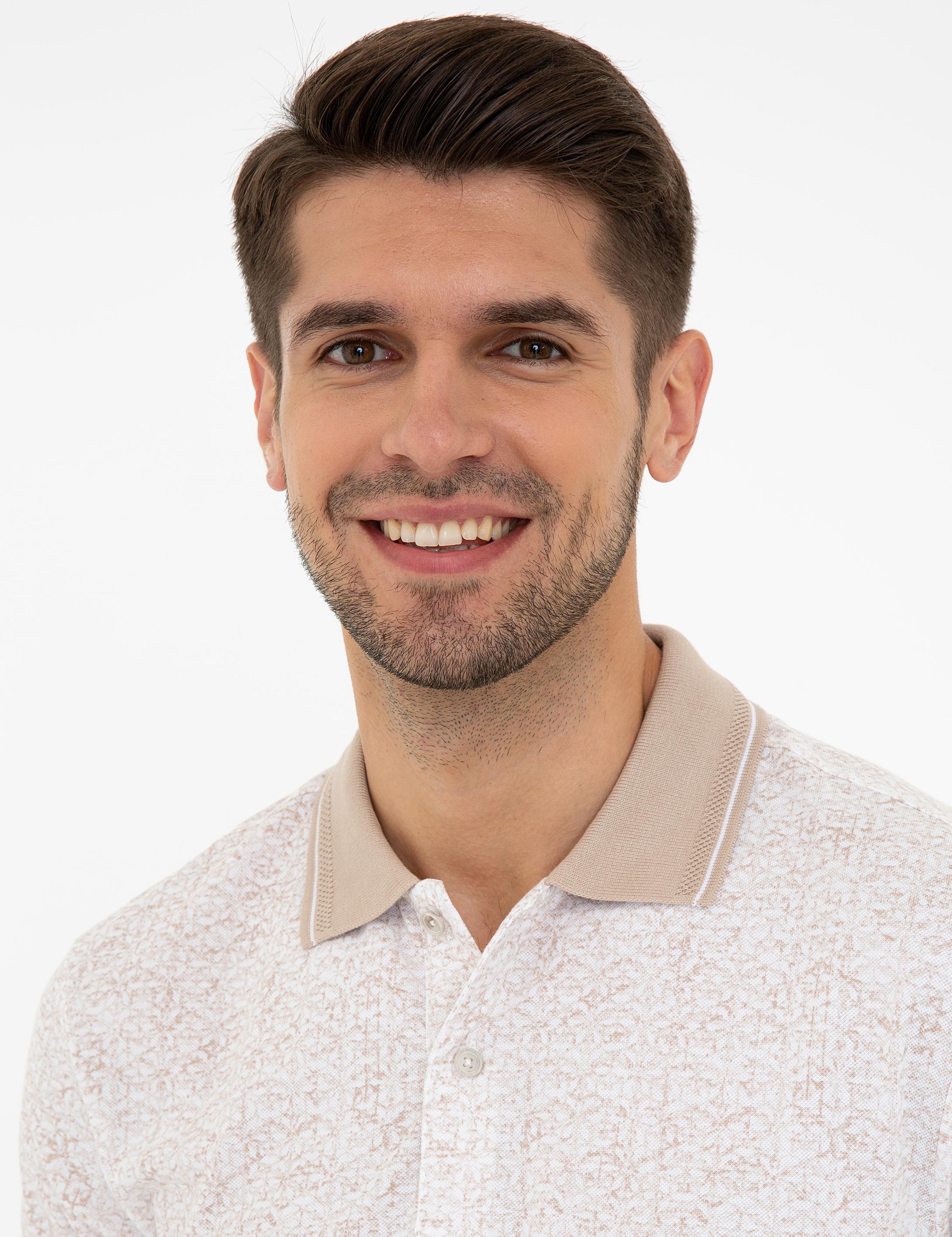 Taş Slim Fit Baskılı Polo Yaka Tişört