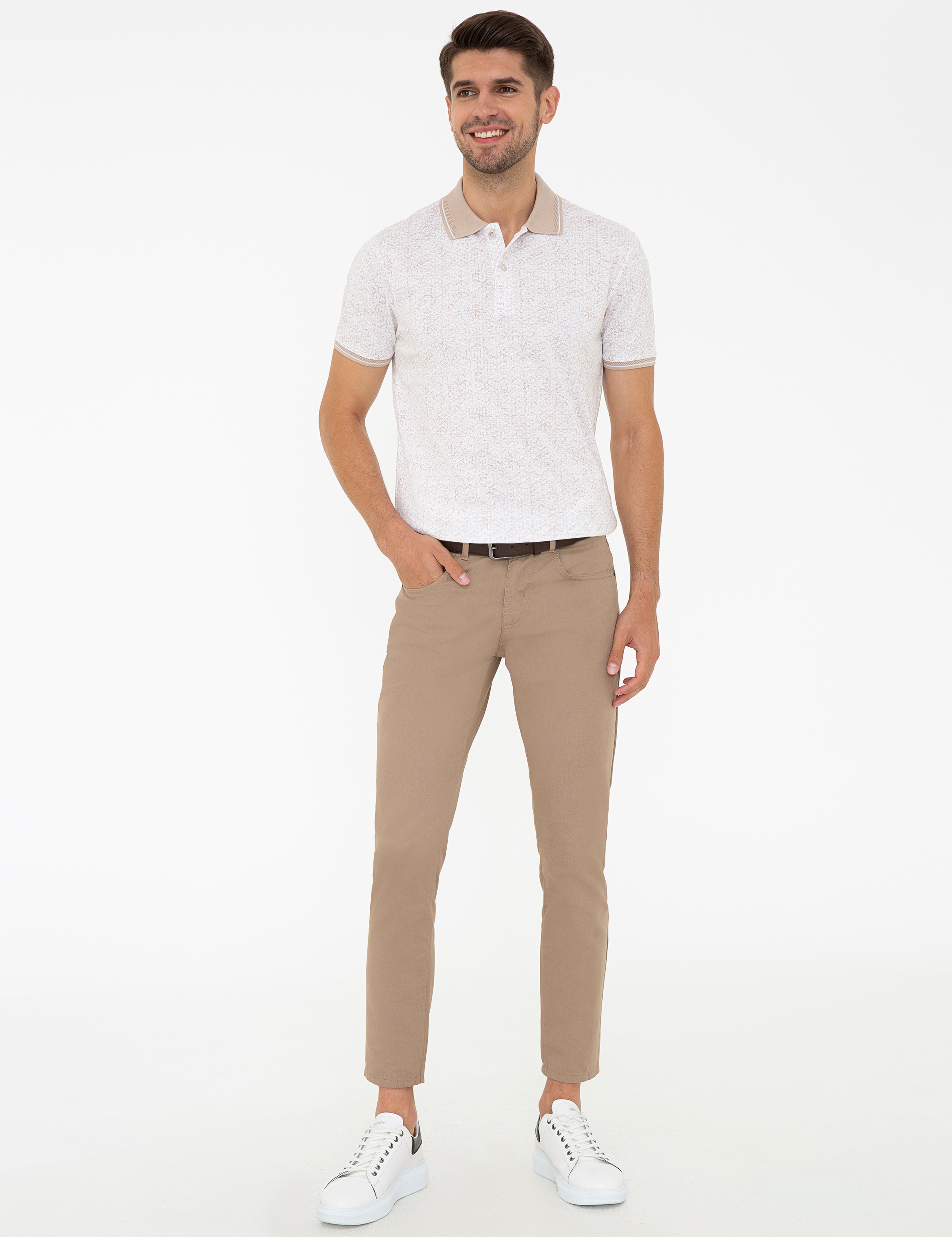 Taş Slim Fit Baskılı Polo Yaka Tişört - Image 4
