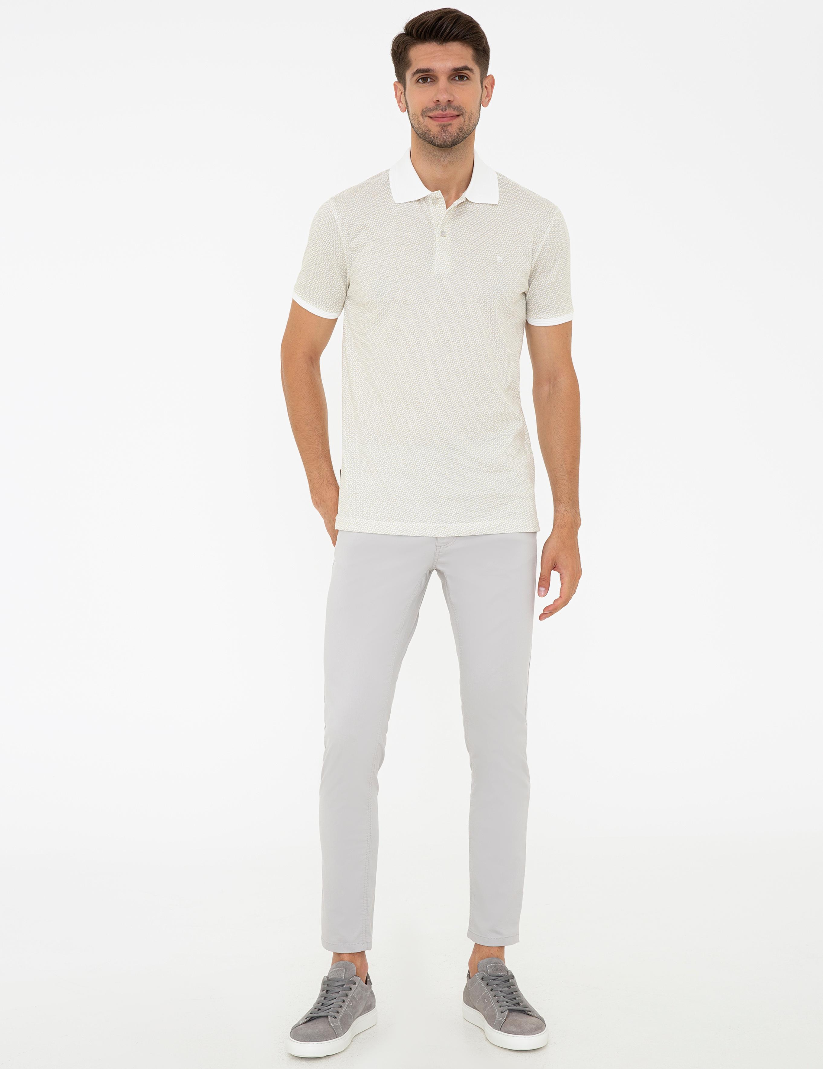 Bej Slim Fit Polo Yaka Tişört