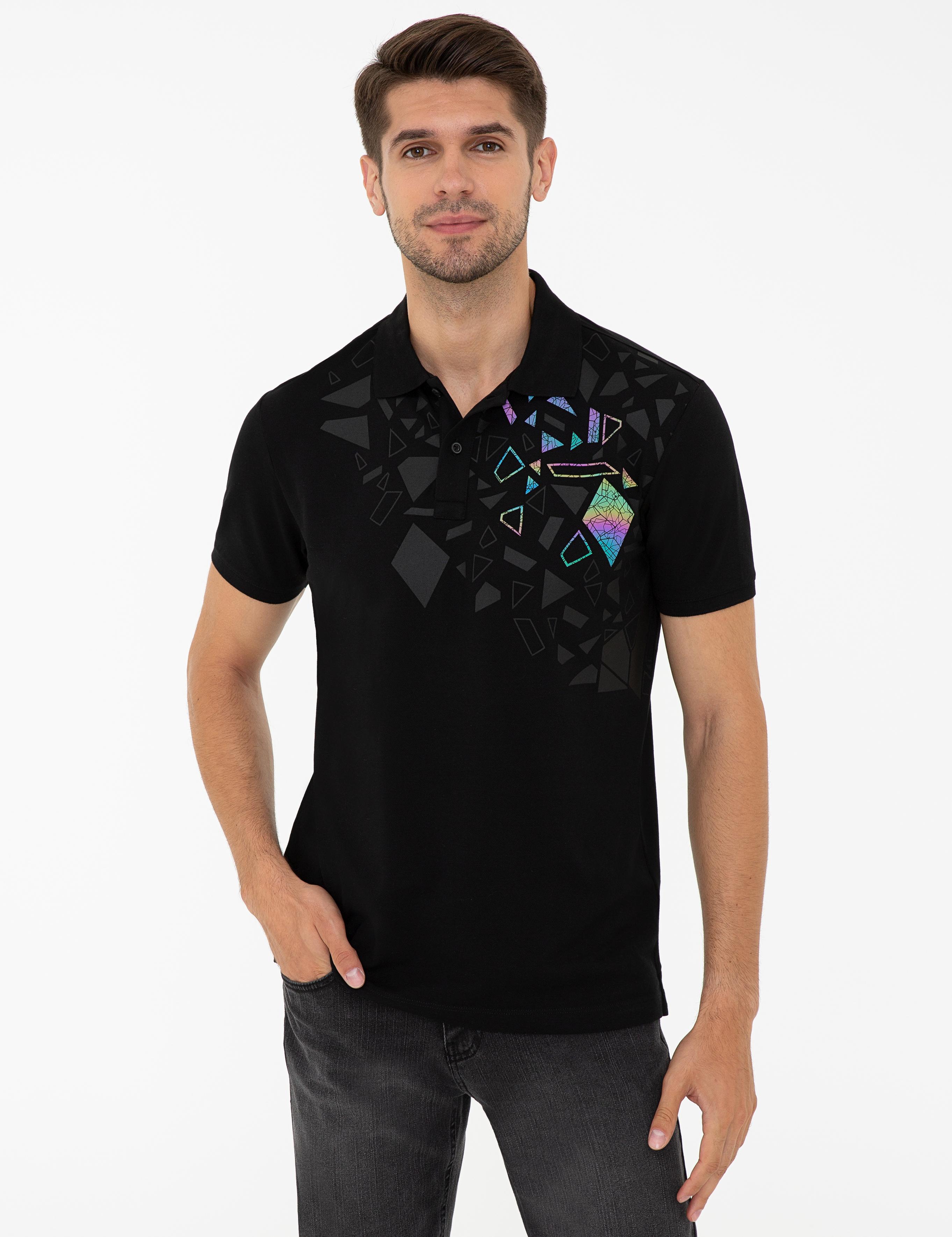 Siyah Slim Fit Polo Yaka T-Shirt