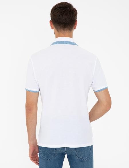 Beyaz Slim Fit Polo Yaka Tişört - 50232444005