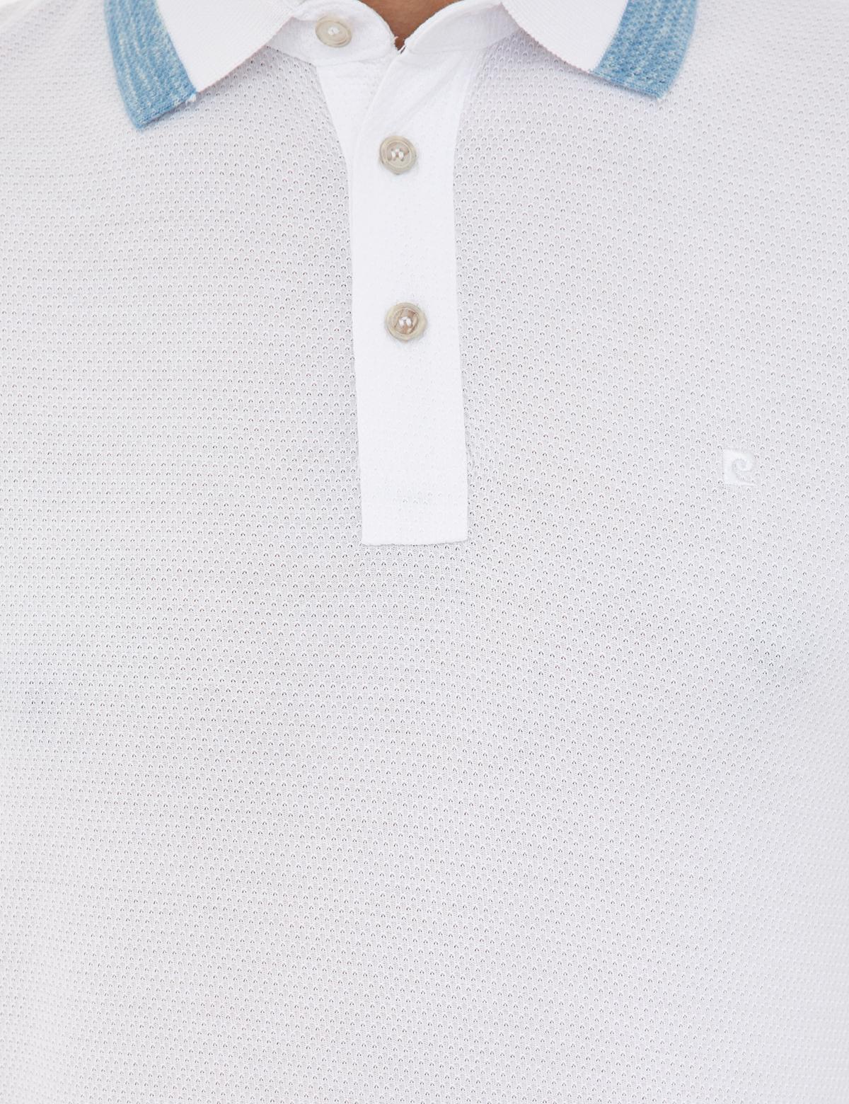 Beyaz Slim Fit Polo Yaka Tişört - 50232444005