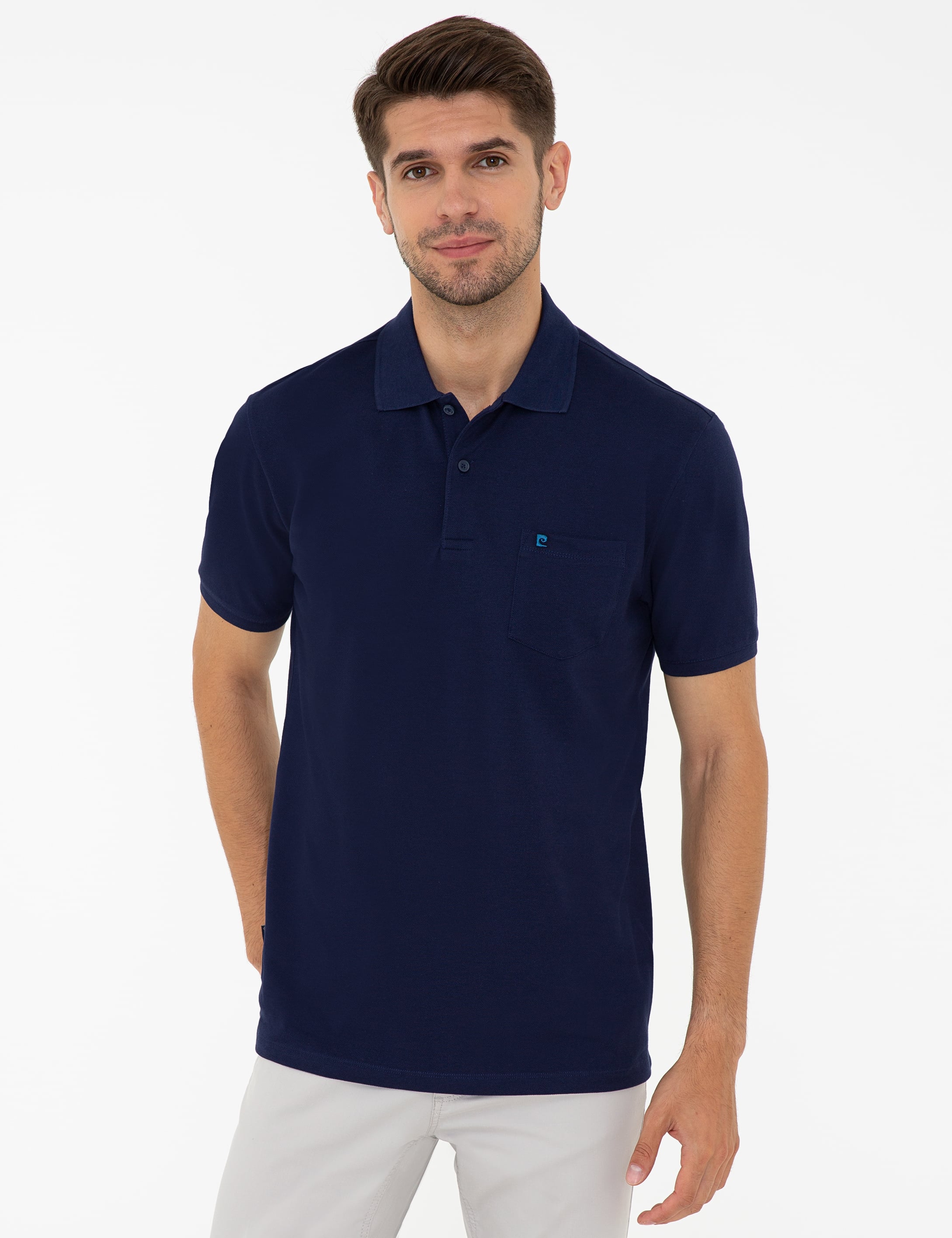 Lacivert Regular Fit Polo Yaka Basic Tişört