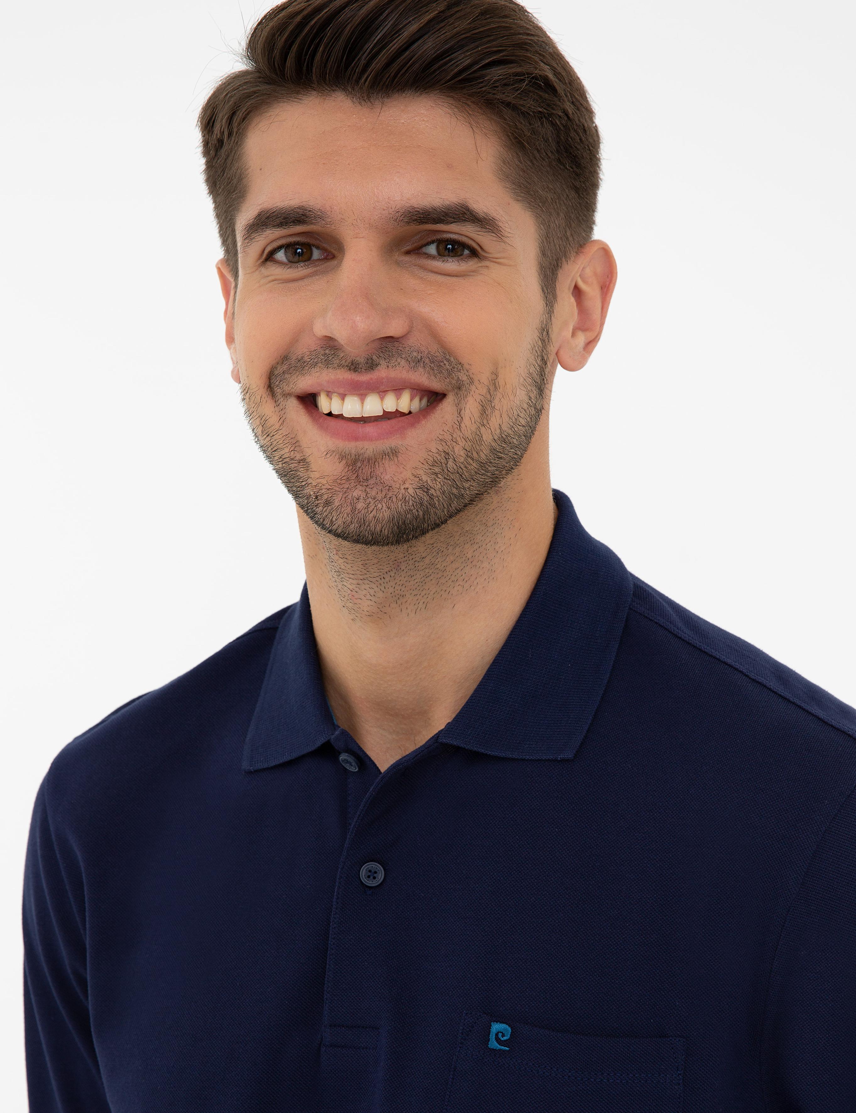 Lacivert Regular Fit Polo Yaka Basic Tişört