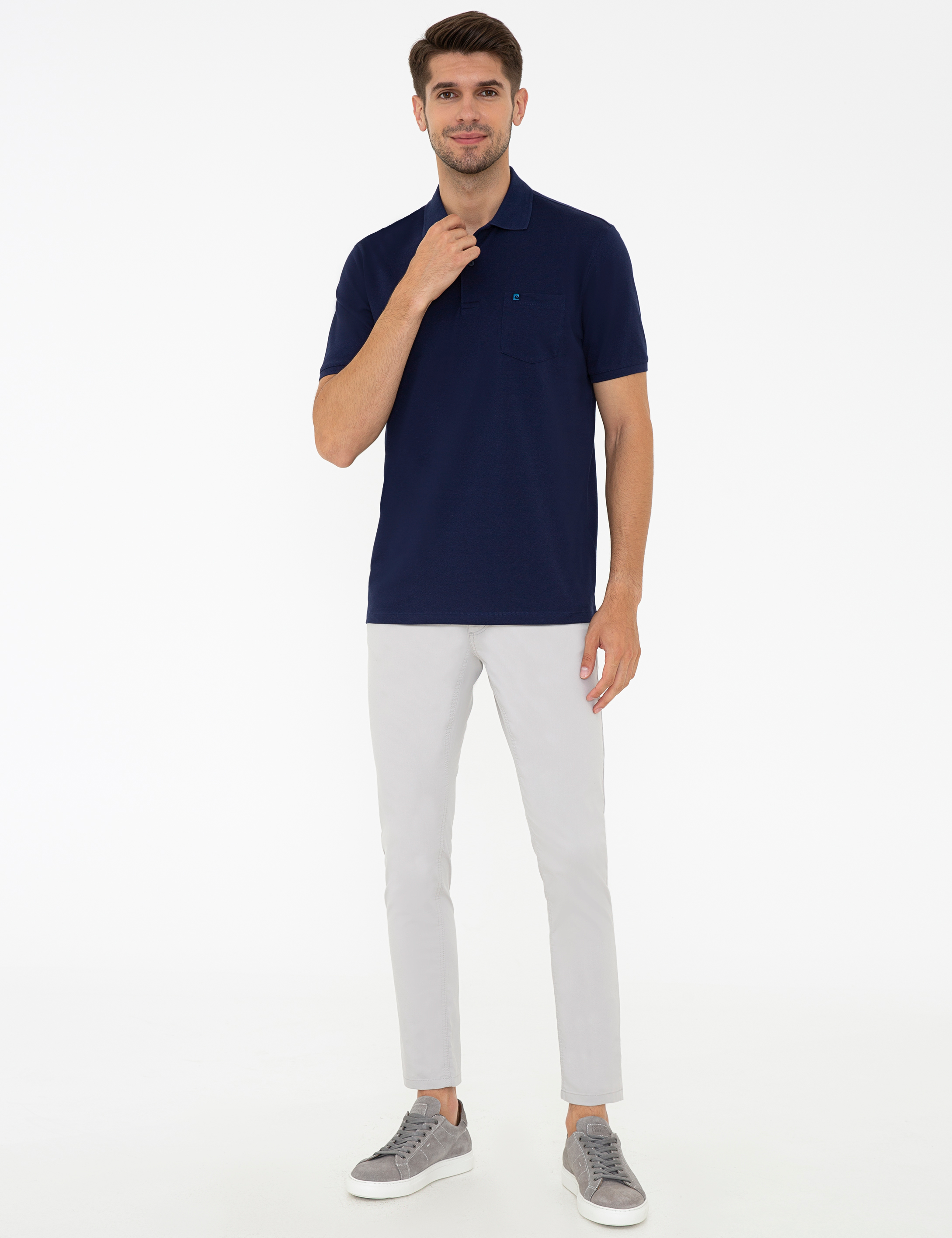 Lacivert Regular Fit Polo Yaka Basic Tişört - Image 4