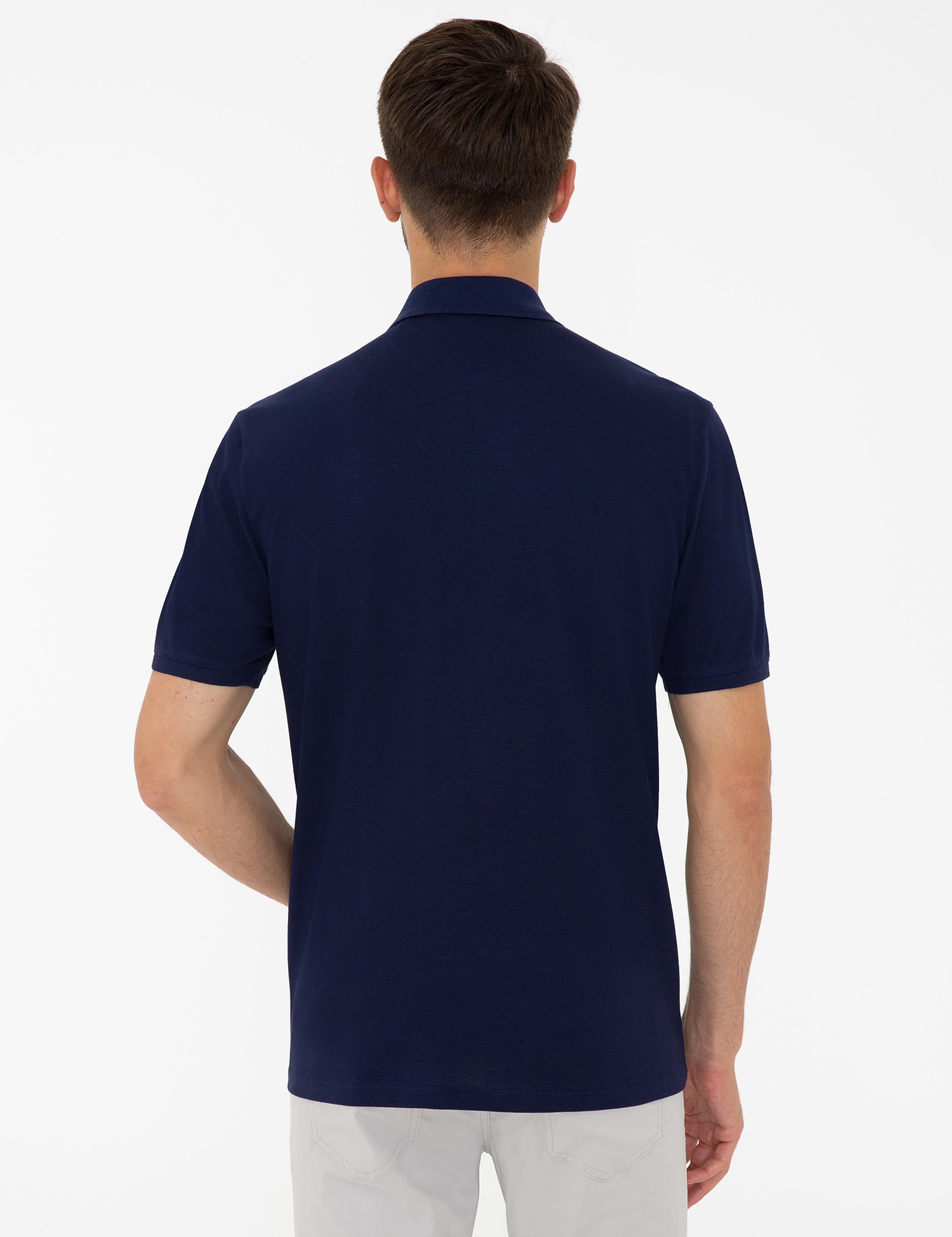 Lacivert Regular Fit Polo Yaka Basic Tişört