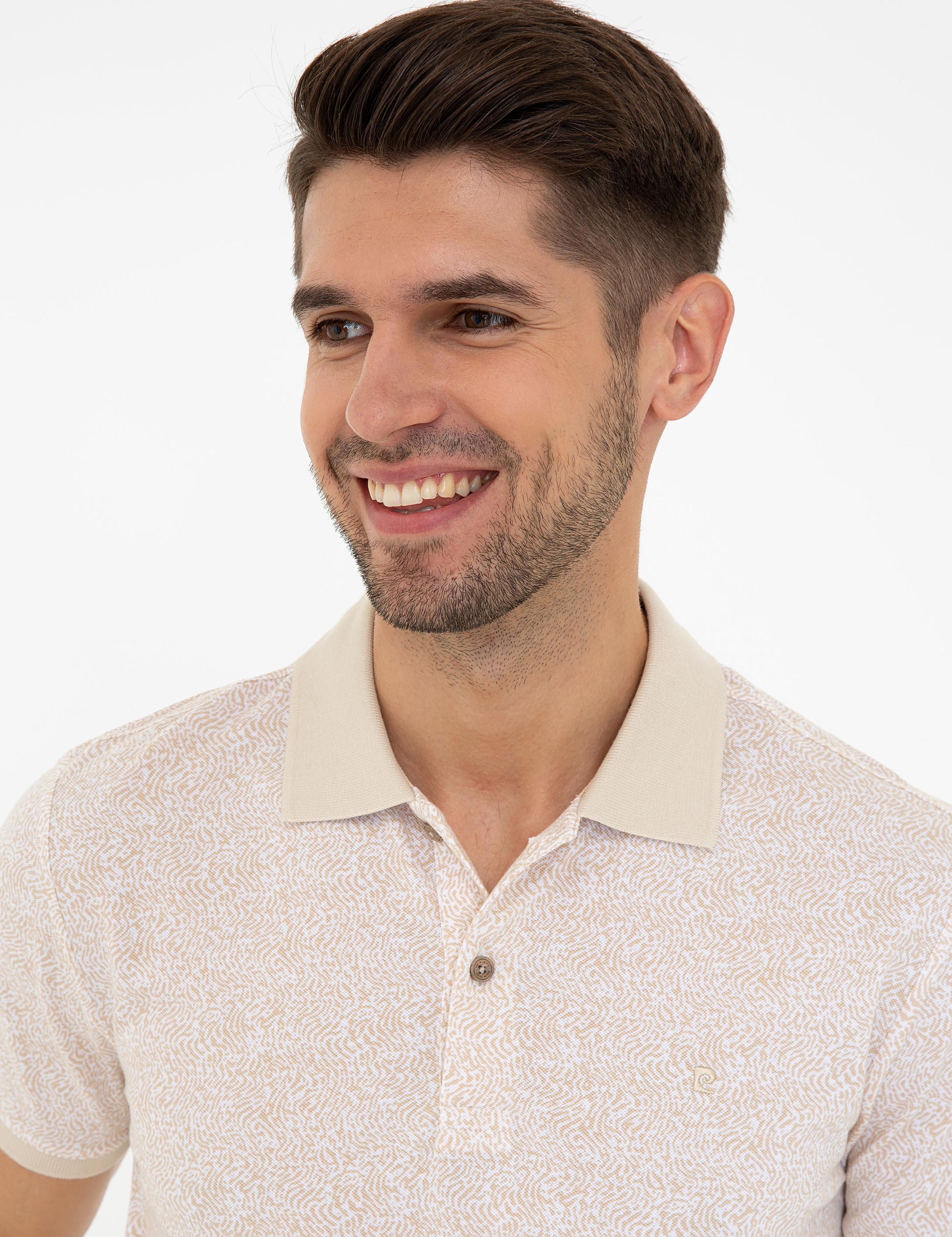 Bej Slim Fit Polo Yaka T-Shirt