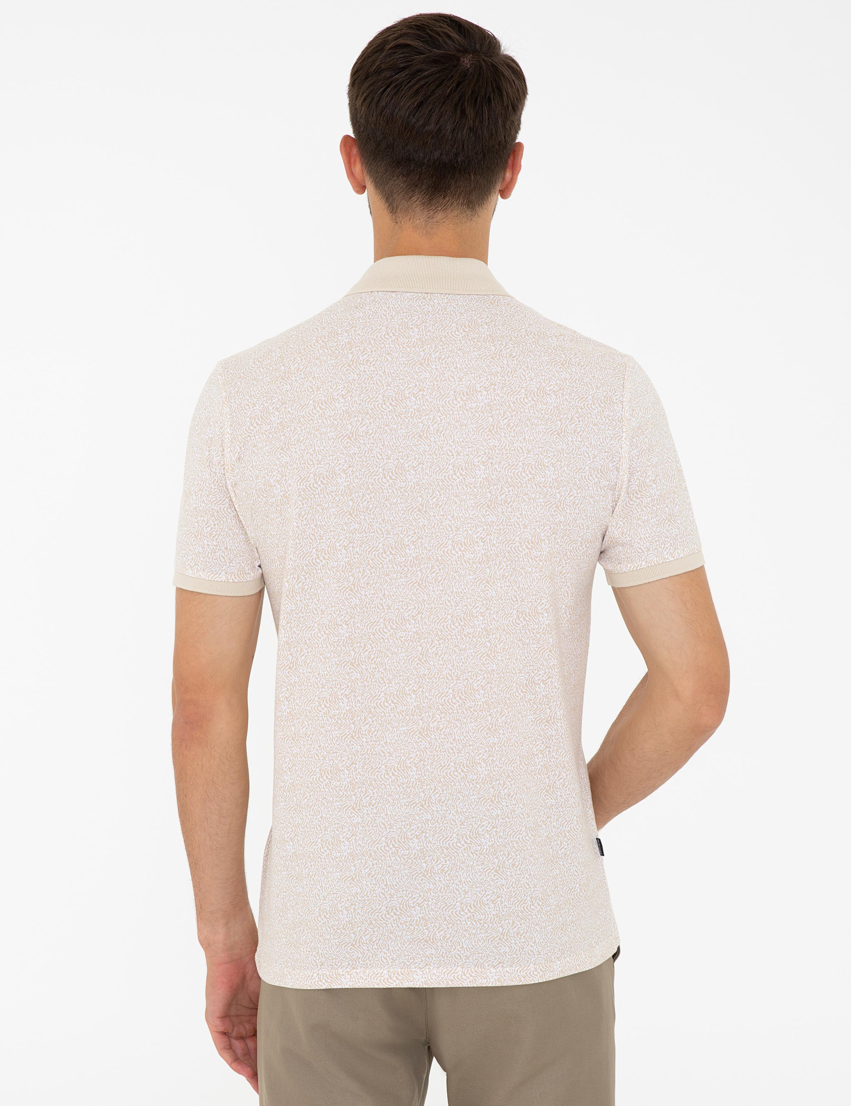 Bej Slim Fit Polo Yaka T-Shirt