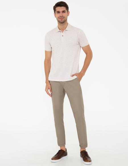 Bej Slim Fit Polo Yaka T-Shirt - 50242087011