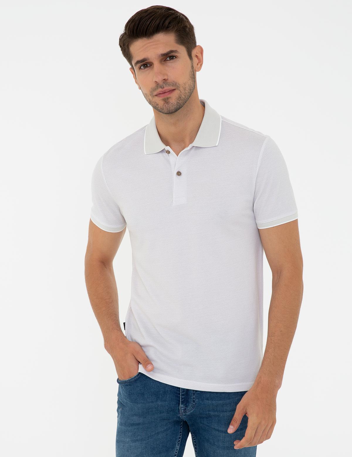Açık Gri Slim Fit Polo Yaka T-Shirt