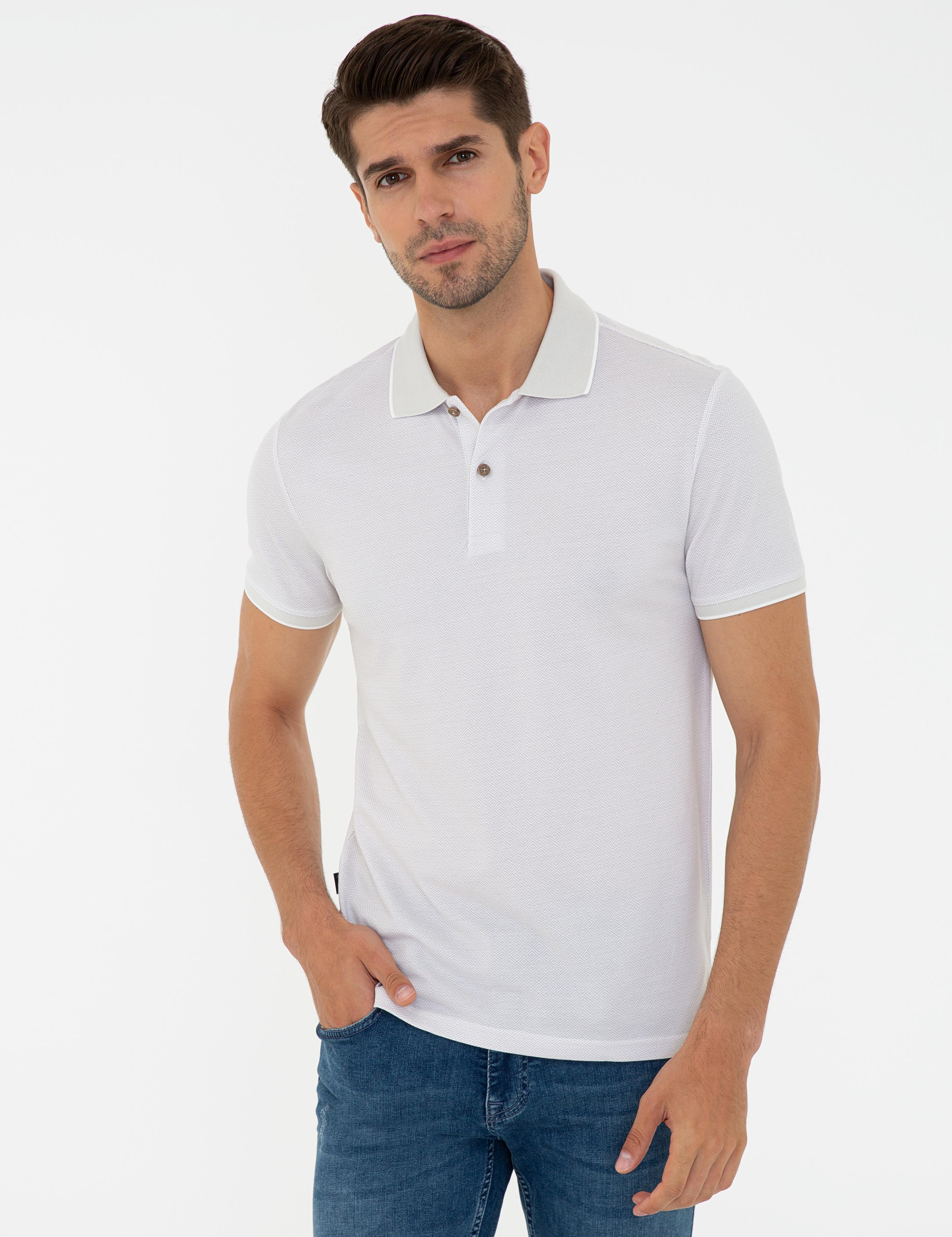 Açık Gri Slim Fit Polo Yaka T-Shirt