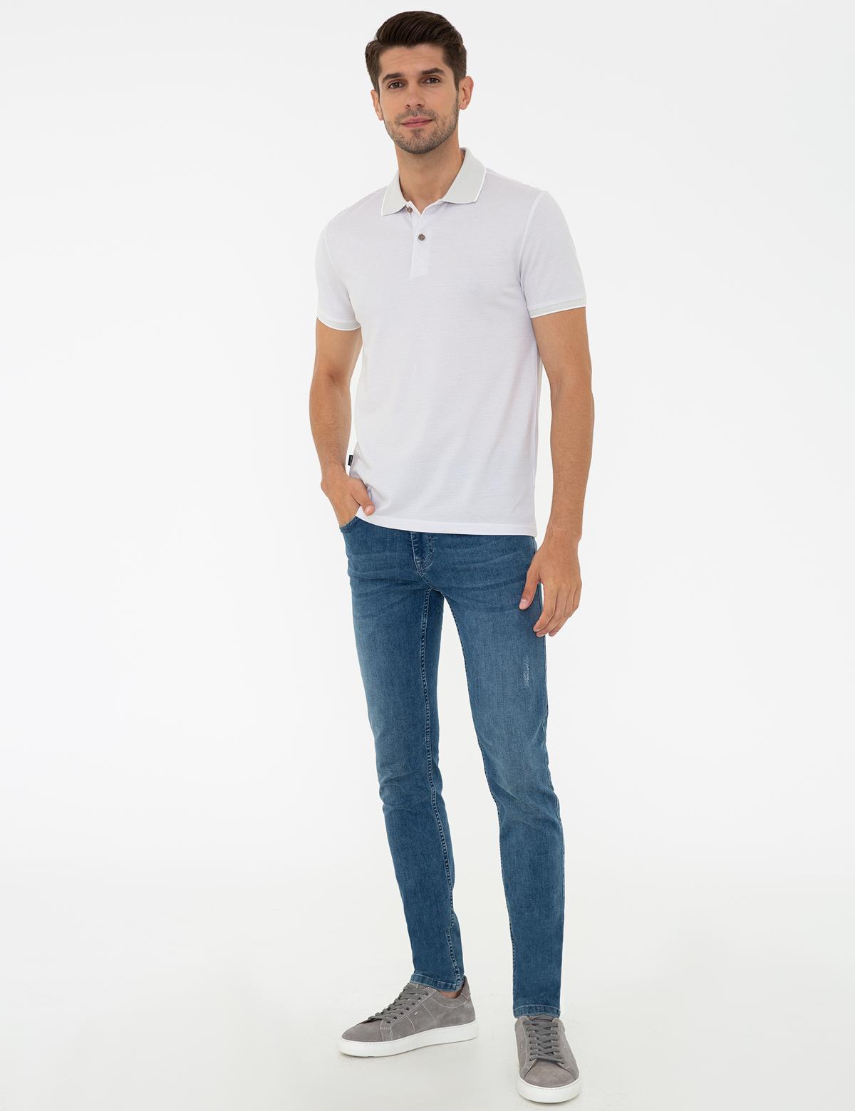 Açık Gri Slim Fit Polo Yaka T-Shirt - 50242036002
