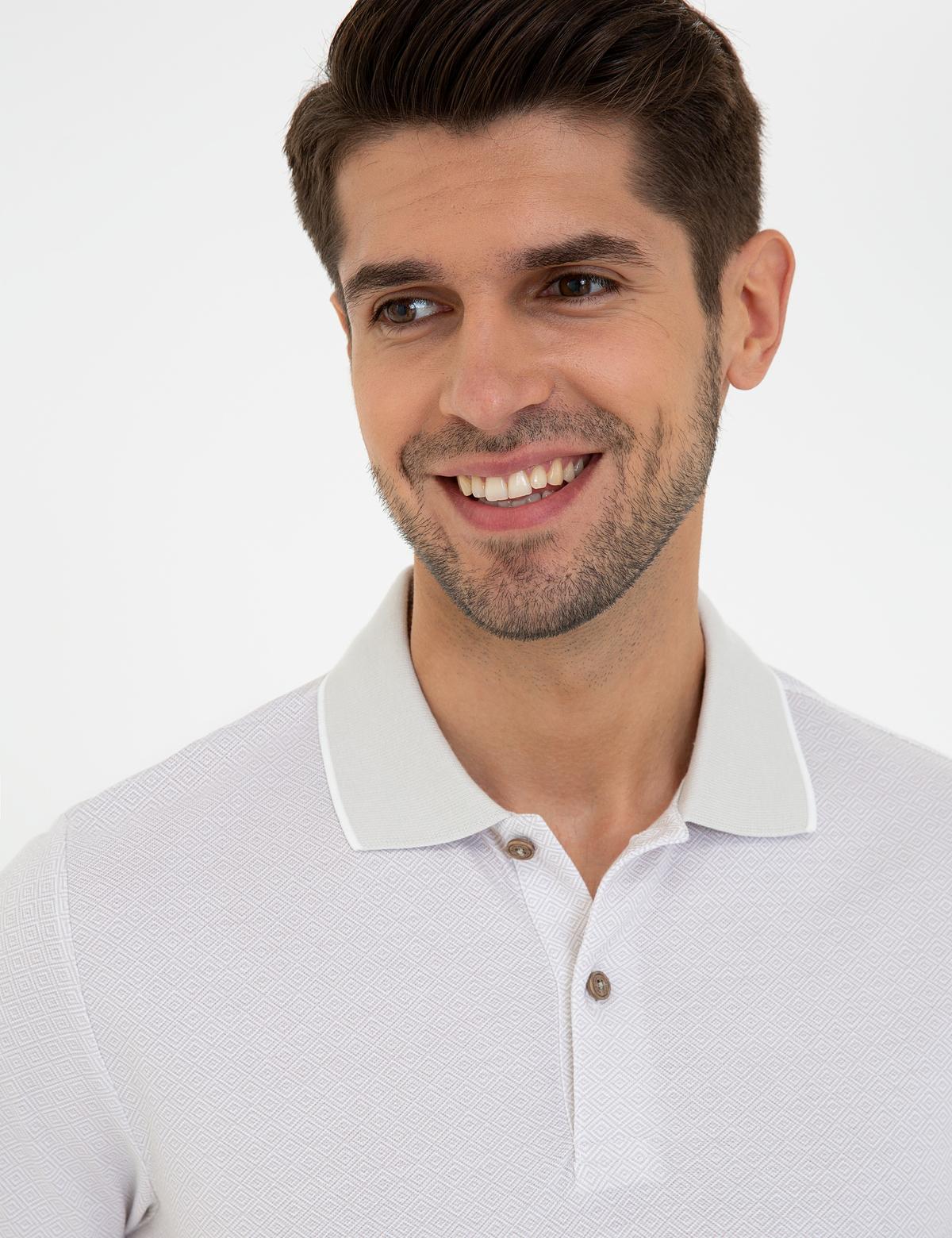 Açık Gri Slim Fit Polo Yaka T-Shirt - 50242036002