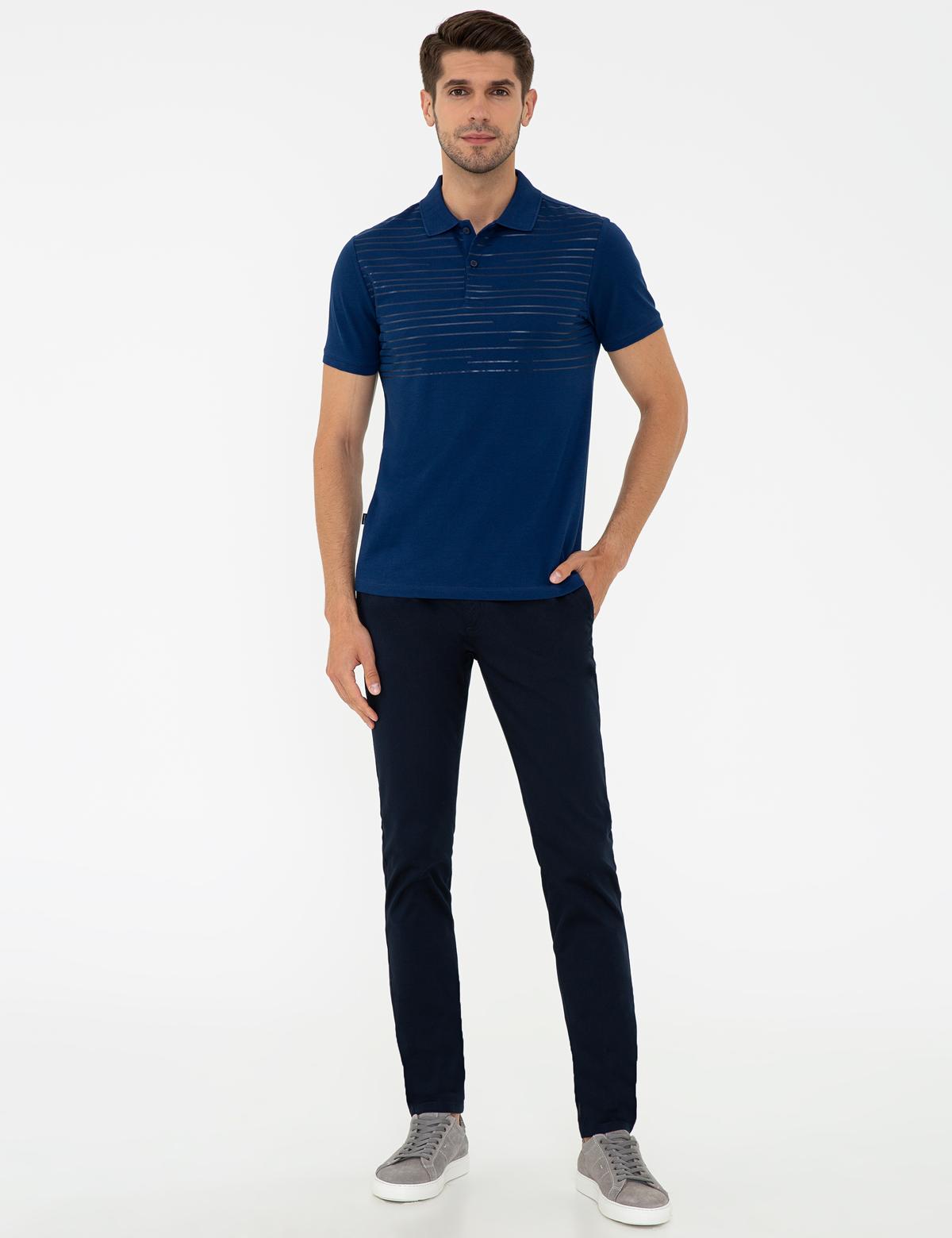 Lacivert Slim Fit Polo Yaka T-Shirt - 50242148019