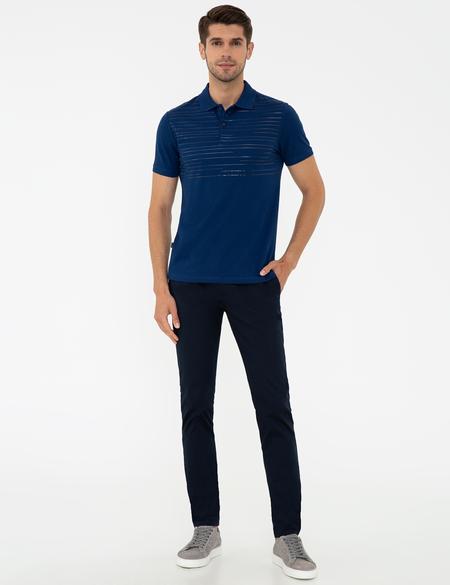 Lacivert Slim Fit Polo Yaka T-Shirt - 50242148019