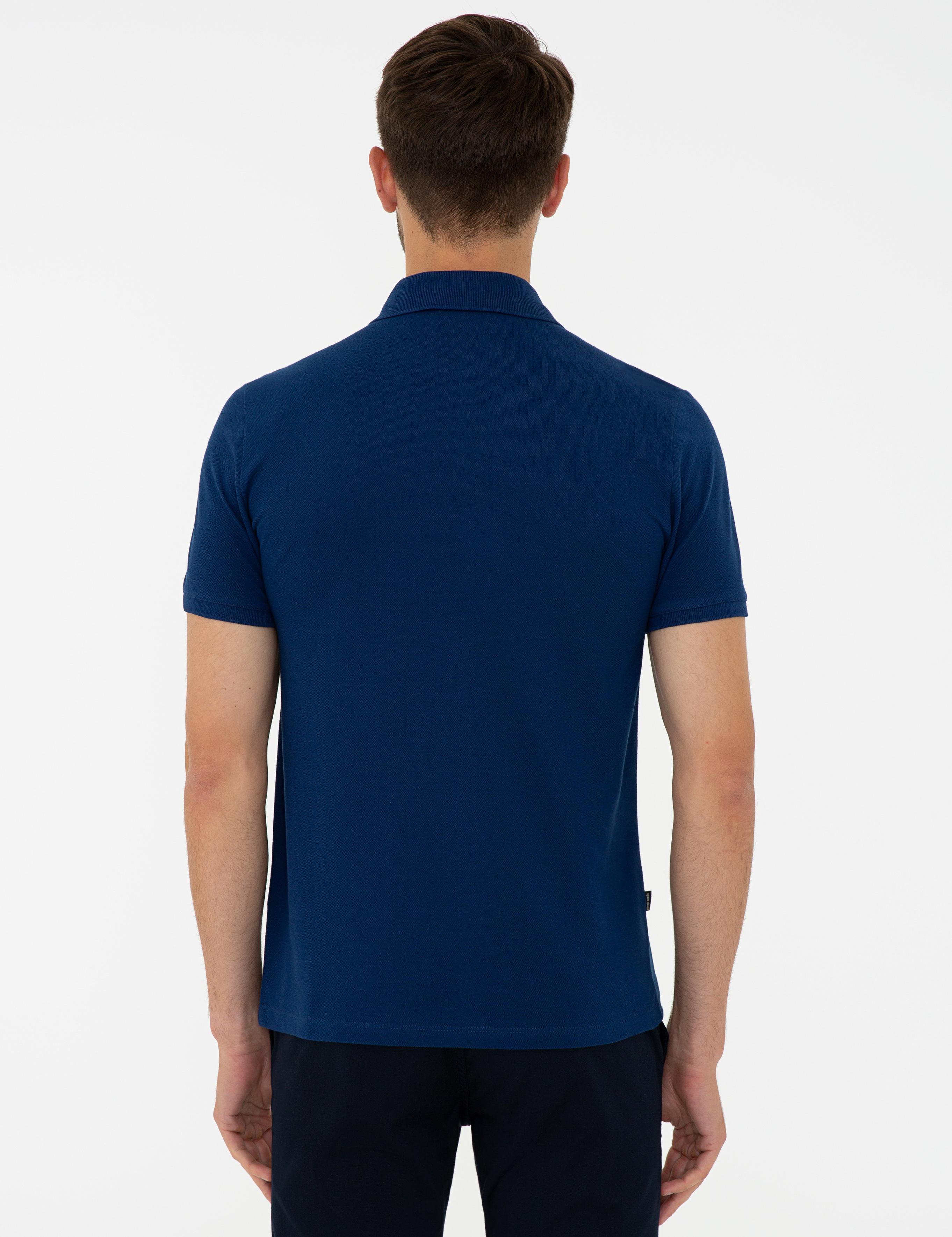 Lacivert Slim Fit Polo Yaka T-Shirt