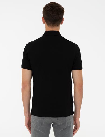 Siyah Slim Fit Polo Yaka T-Shirt - 50242148029