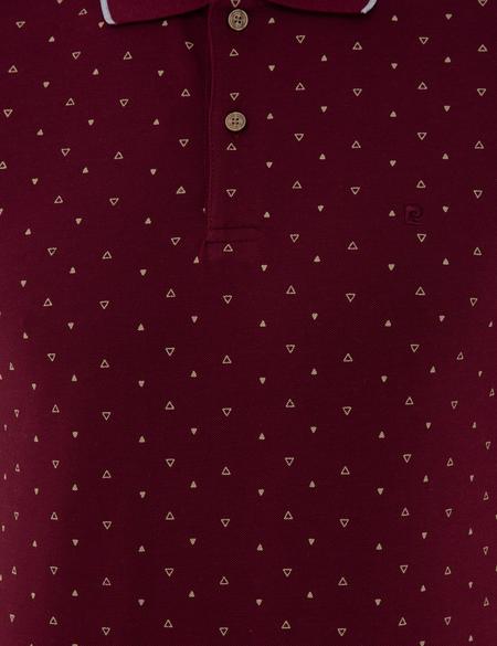 Bordo Slim Fit Baskılı Polo Yaka Tişört - 50242146010