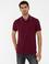 Bordo Slim Fit Baskılı Polo Yaka Tişört