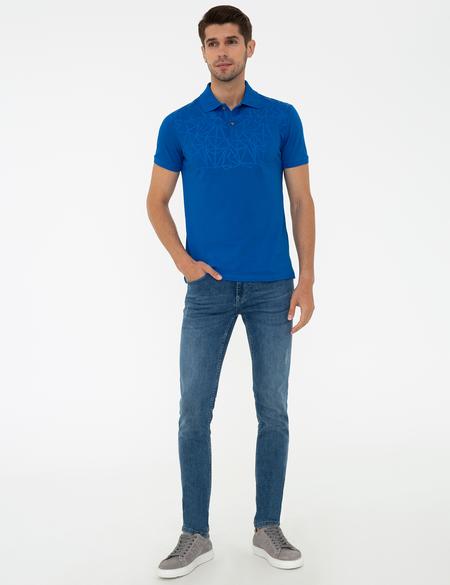 Sax Slim Fit Göğüs Baskılı Polo Yaka Tişört - 50242151011