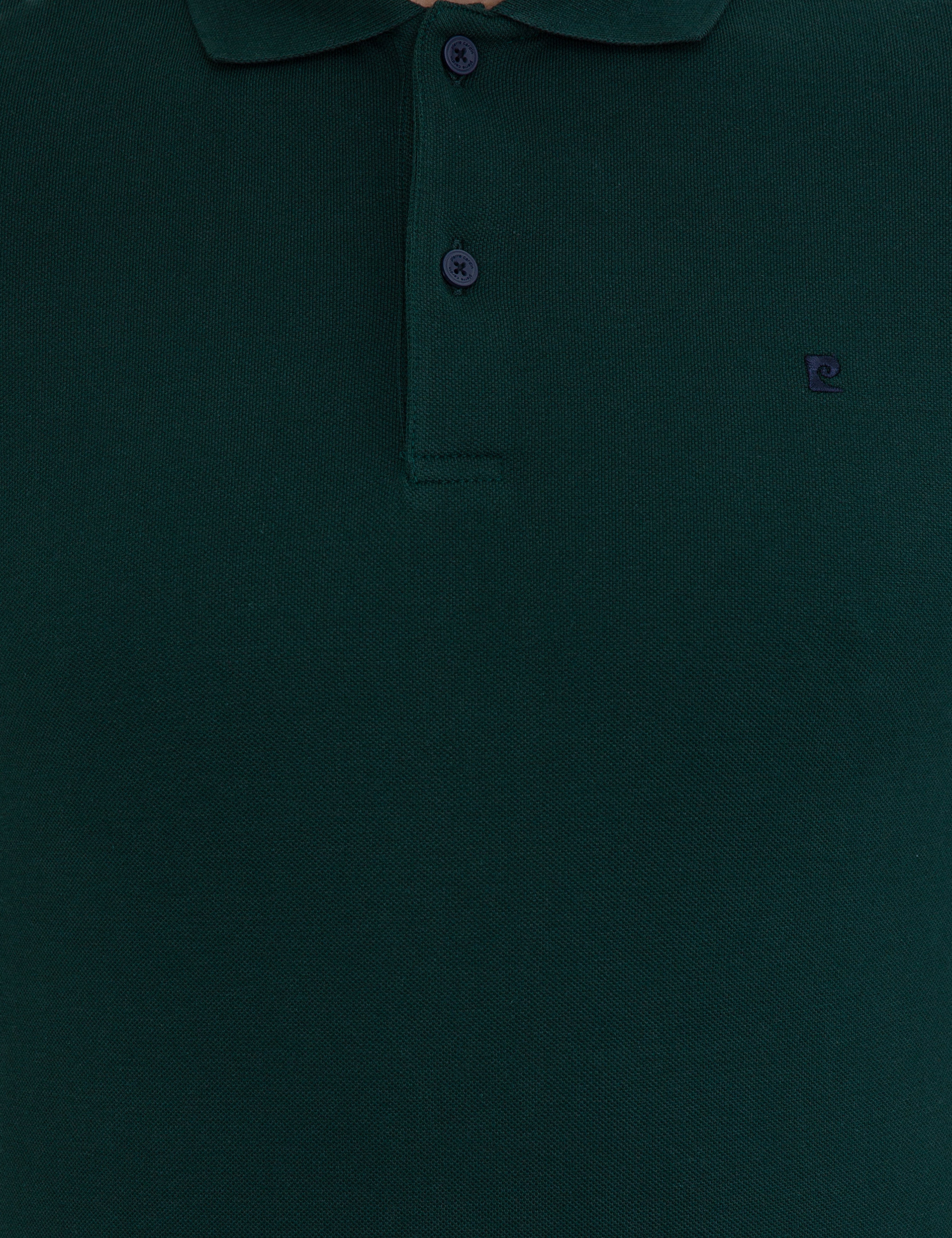 Koyu Yeşil Slim Fit Polo Yaka Sweatshirt - Image 6