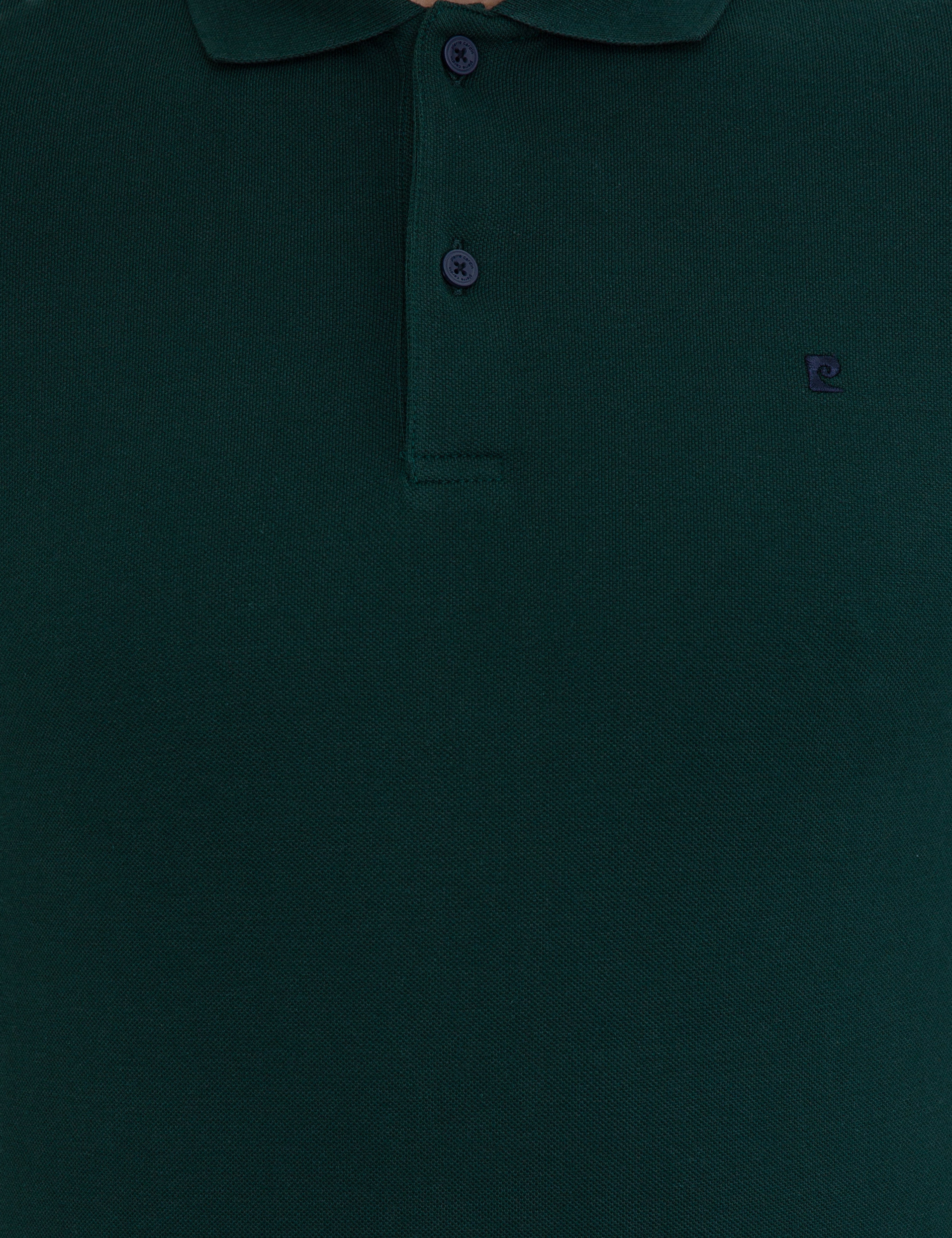 Koyu Yeşil Slim Fit Polo Yaka Sweatshirt