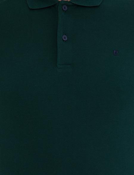 Koyu Yeşil Slim Fit Polo Yaka Sweatshirt - 50233280061