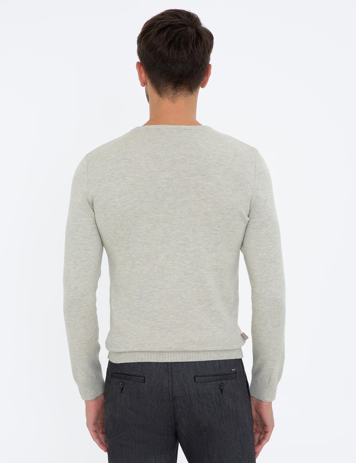 Kum Melanj Slim Fit Bisiklet Yaka Basic Triko Kazak - 50237801063