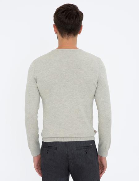 Kum Melanj Slim Fit Bisiklet Yaka Basic Triko Kazak - 50237801063